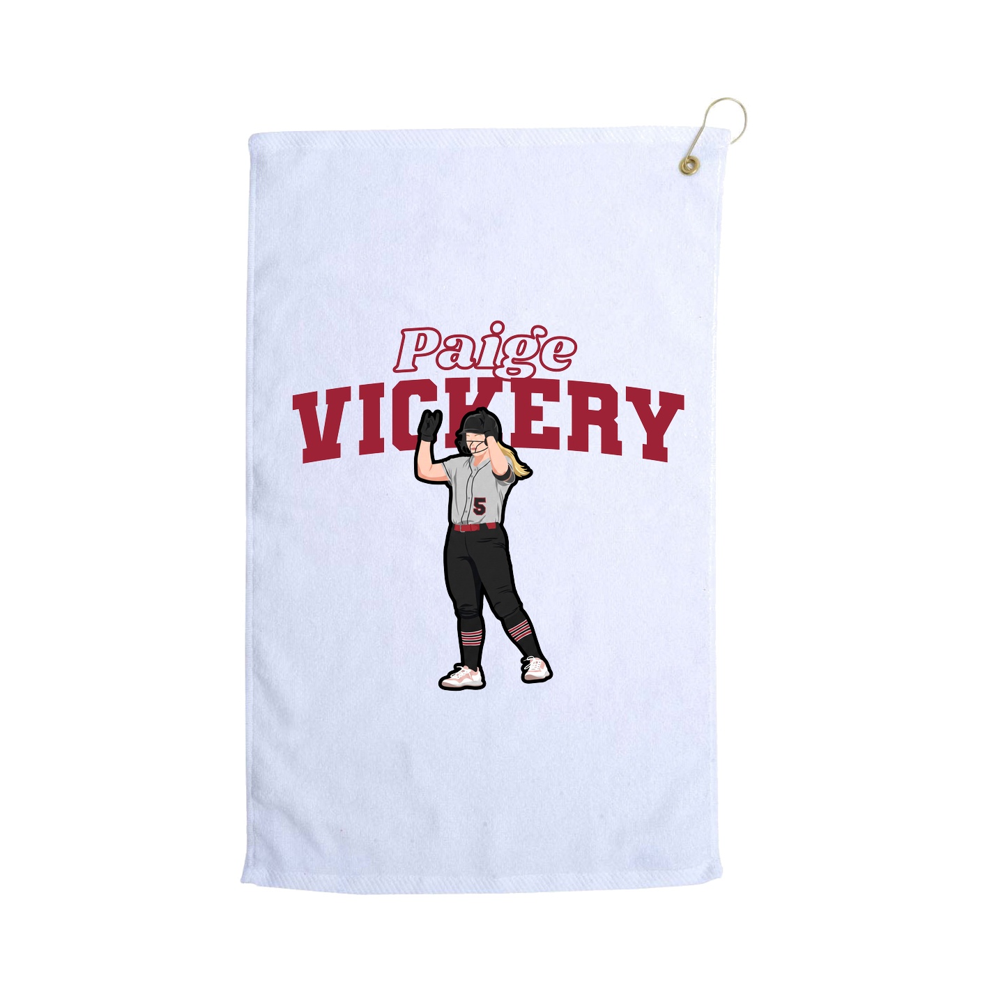 Golf Towel — Name Arch in White