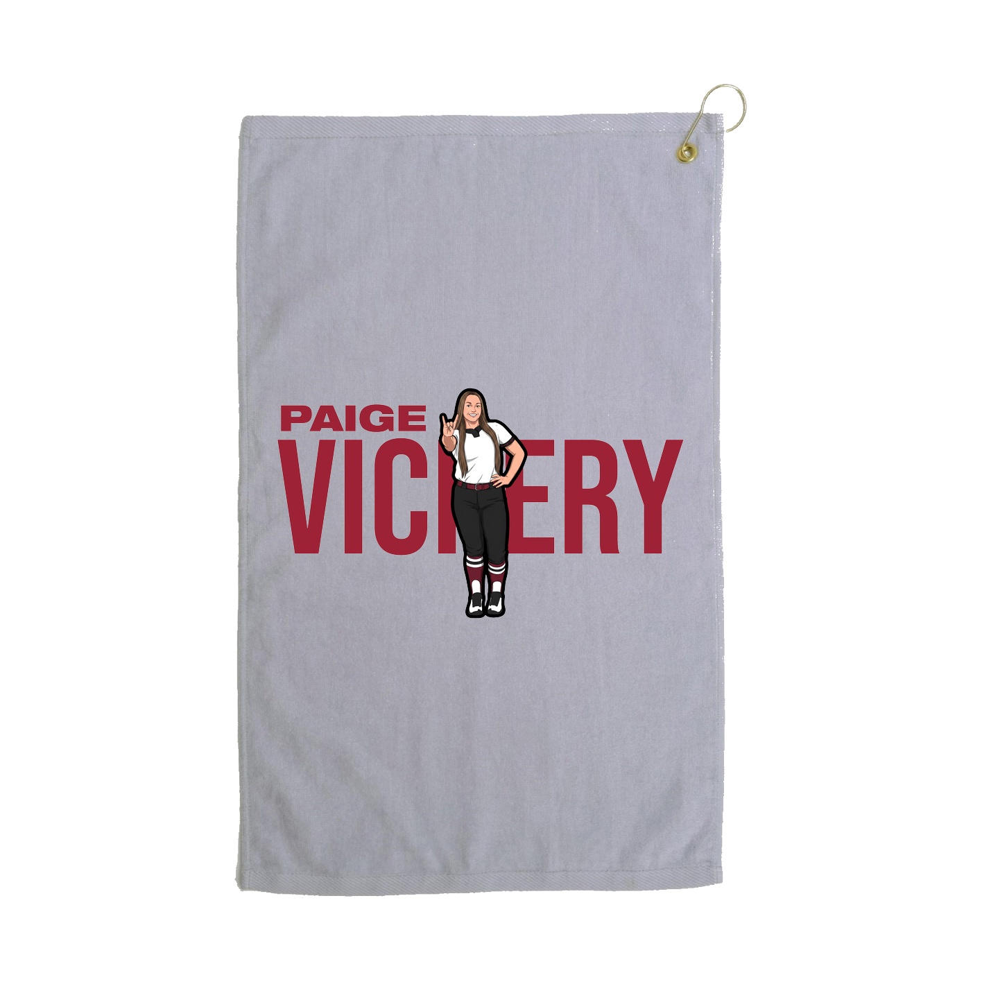 Golf Towel — Player Name in Grey