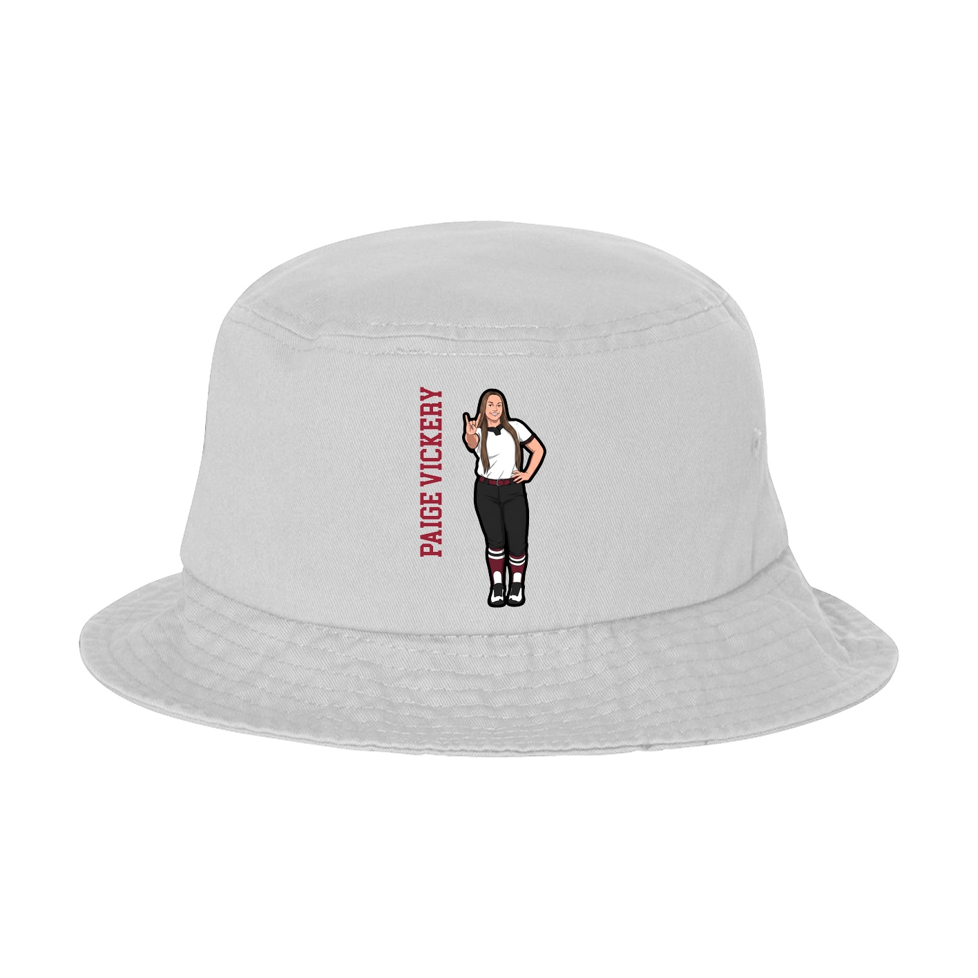 Bucket Cap — Name Vertical in White