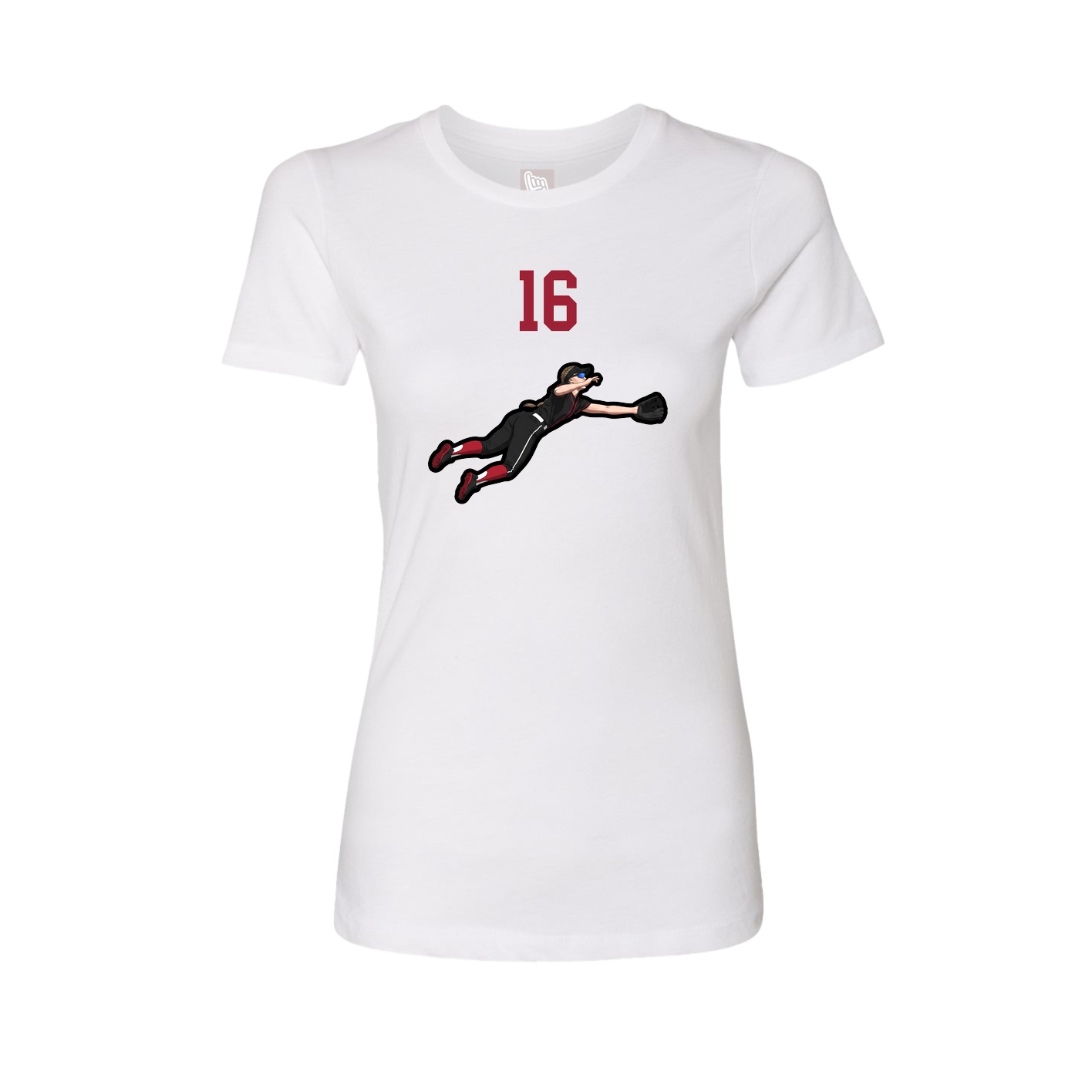 Fitted Women's Tee — Number Top in White