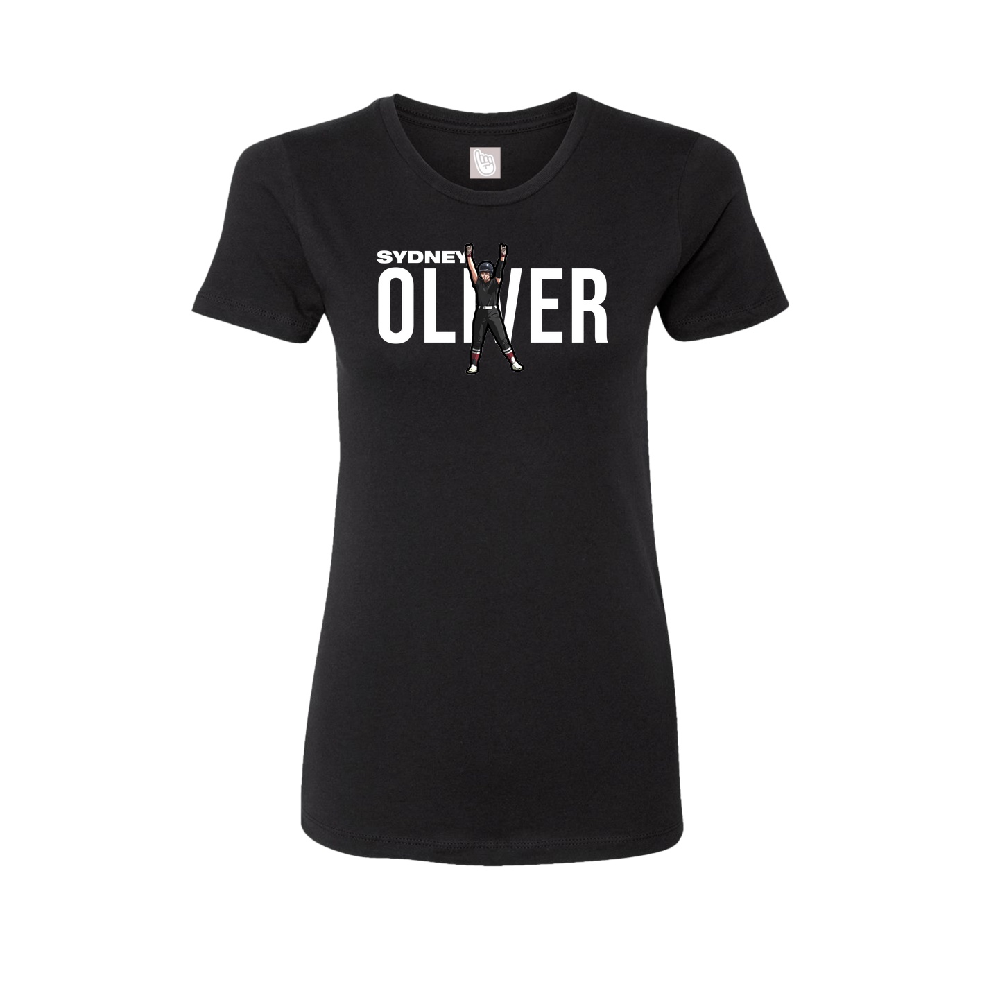 Fitted Women's Tee — Player Name in Black