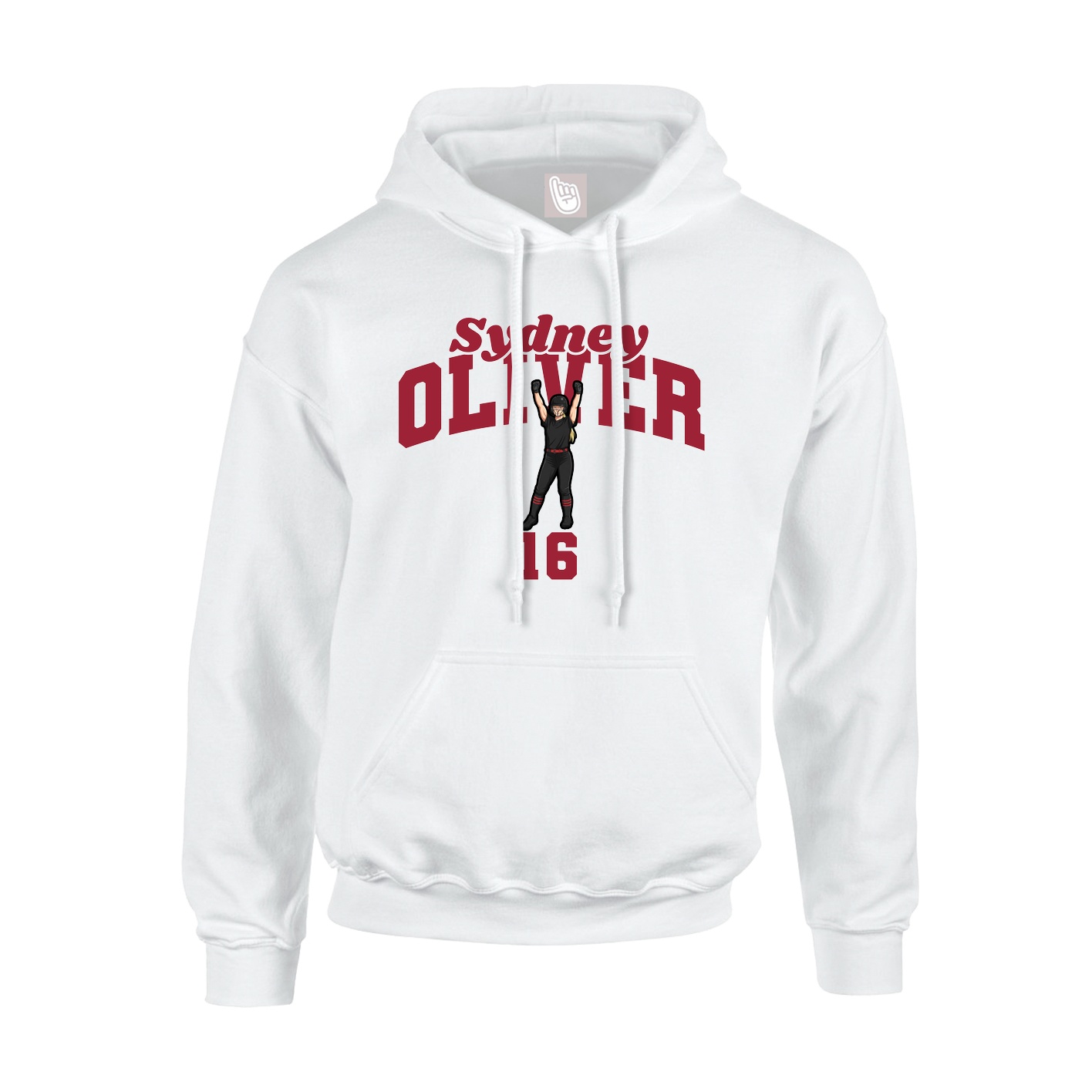 Youth Hoodie — Signature Arch in White