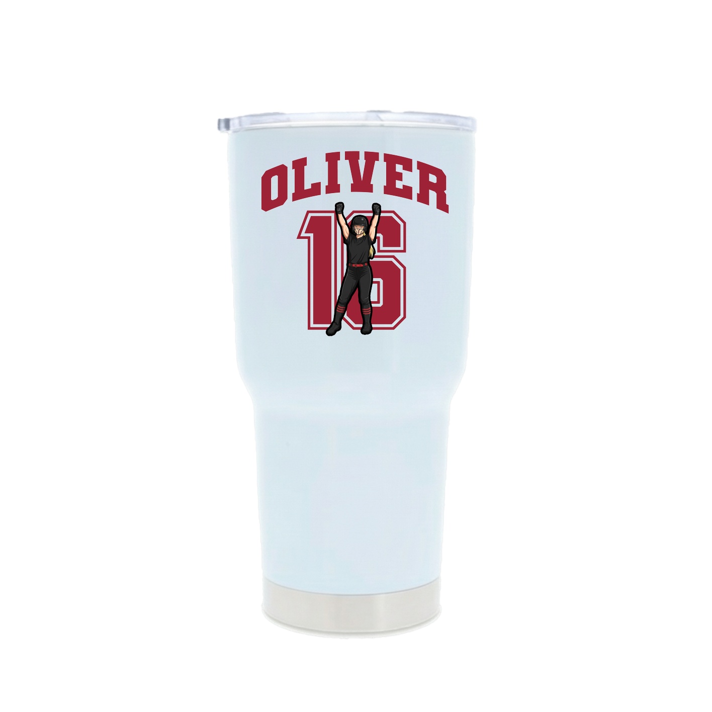 30oz Stainless Steel Tumbler — Number in White