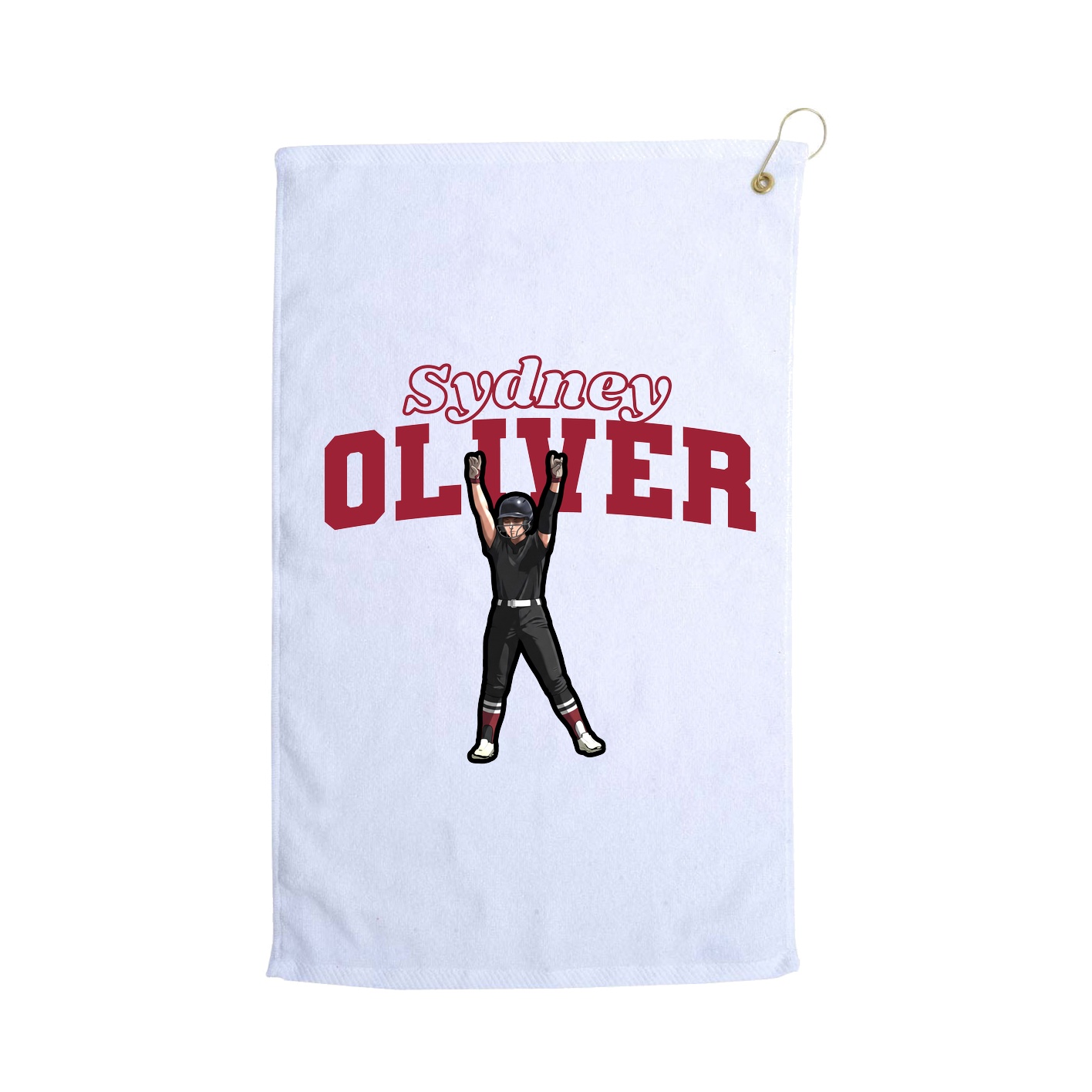 Golf Towel — Name Arch in White