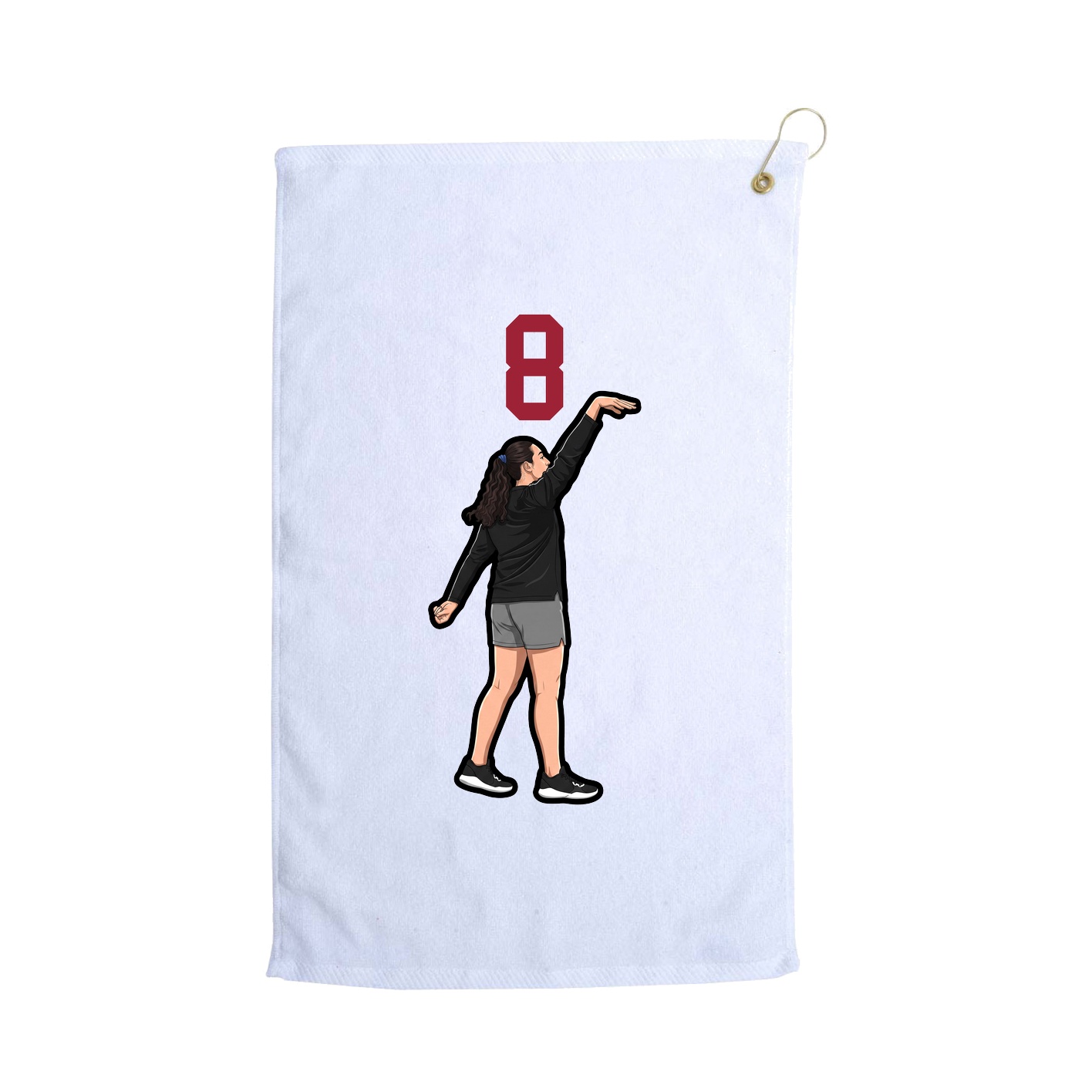 Golf Towel — Number Top in White