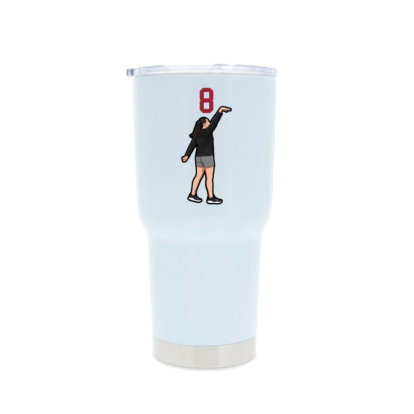 30oz Stainless Steel Tumbler — Number Top in White