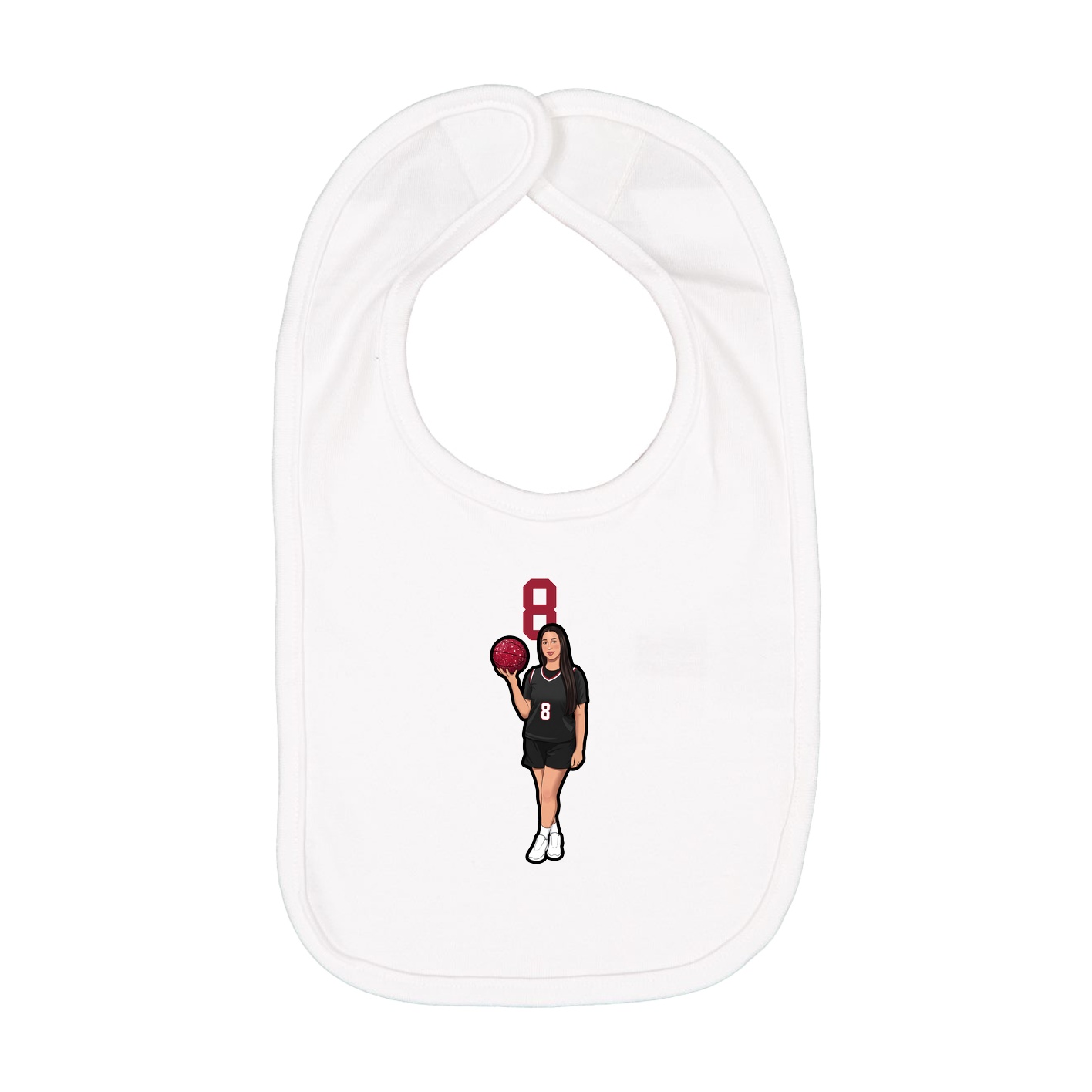Infant Bib — Number Top in White