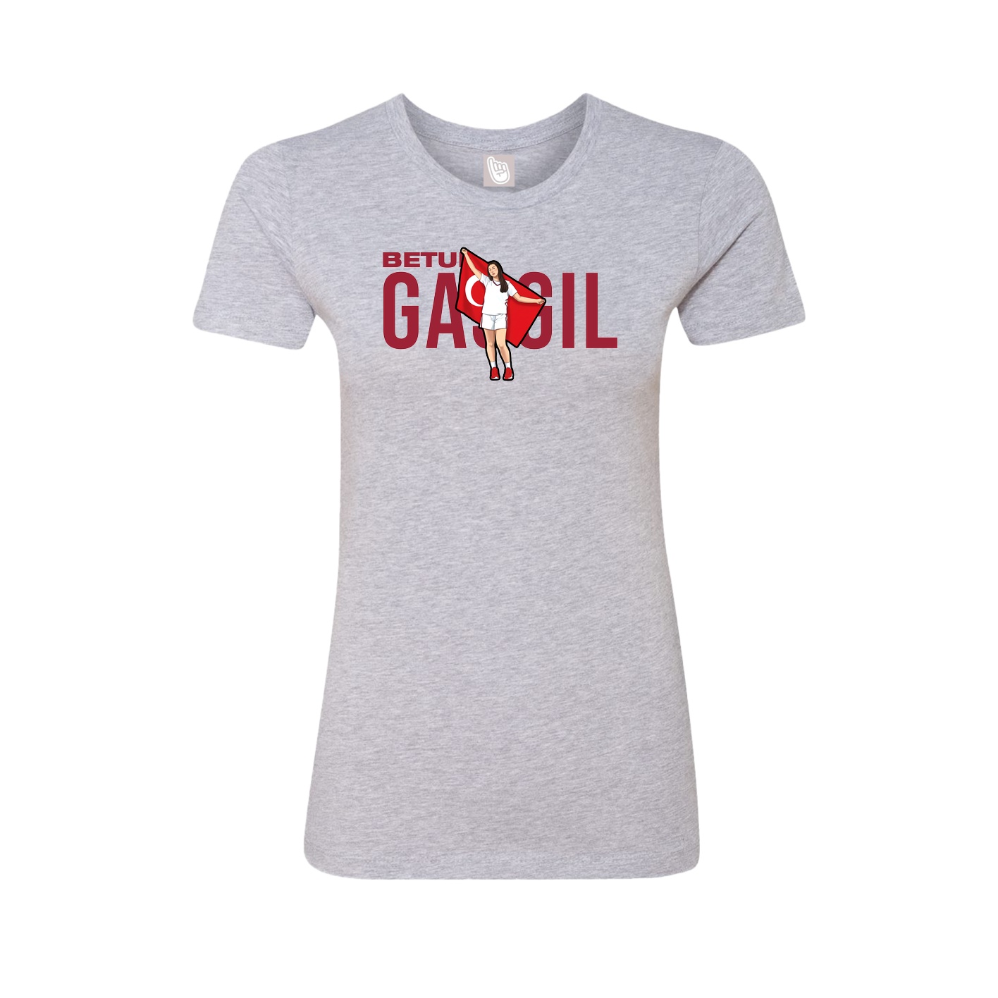 Fitted Women's Tee — Player Name in Grey