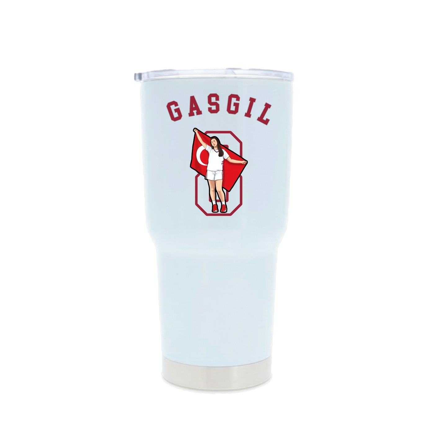 30oz Stainless Steel Tumbler — Shirsey Arch in White