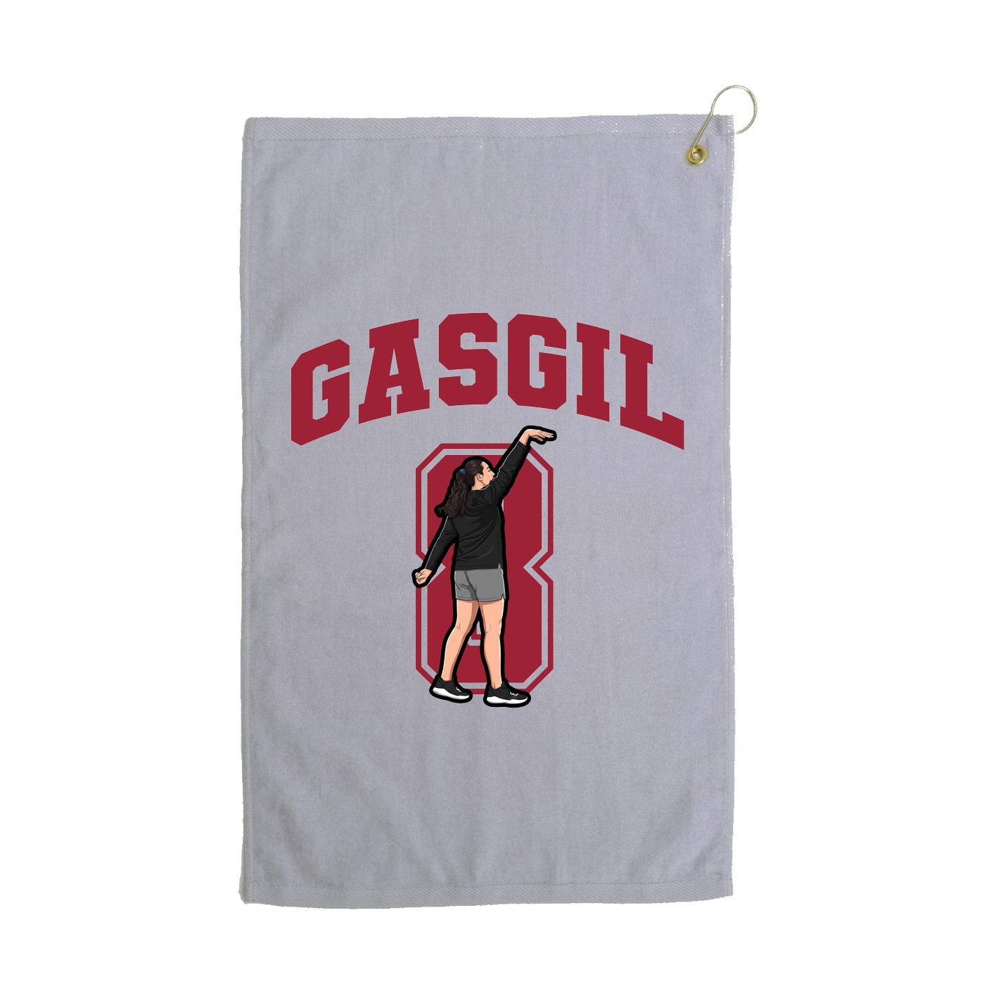 Golf Towel — Number in Grey