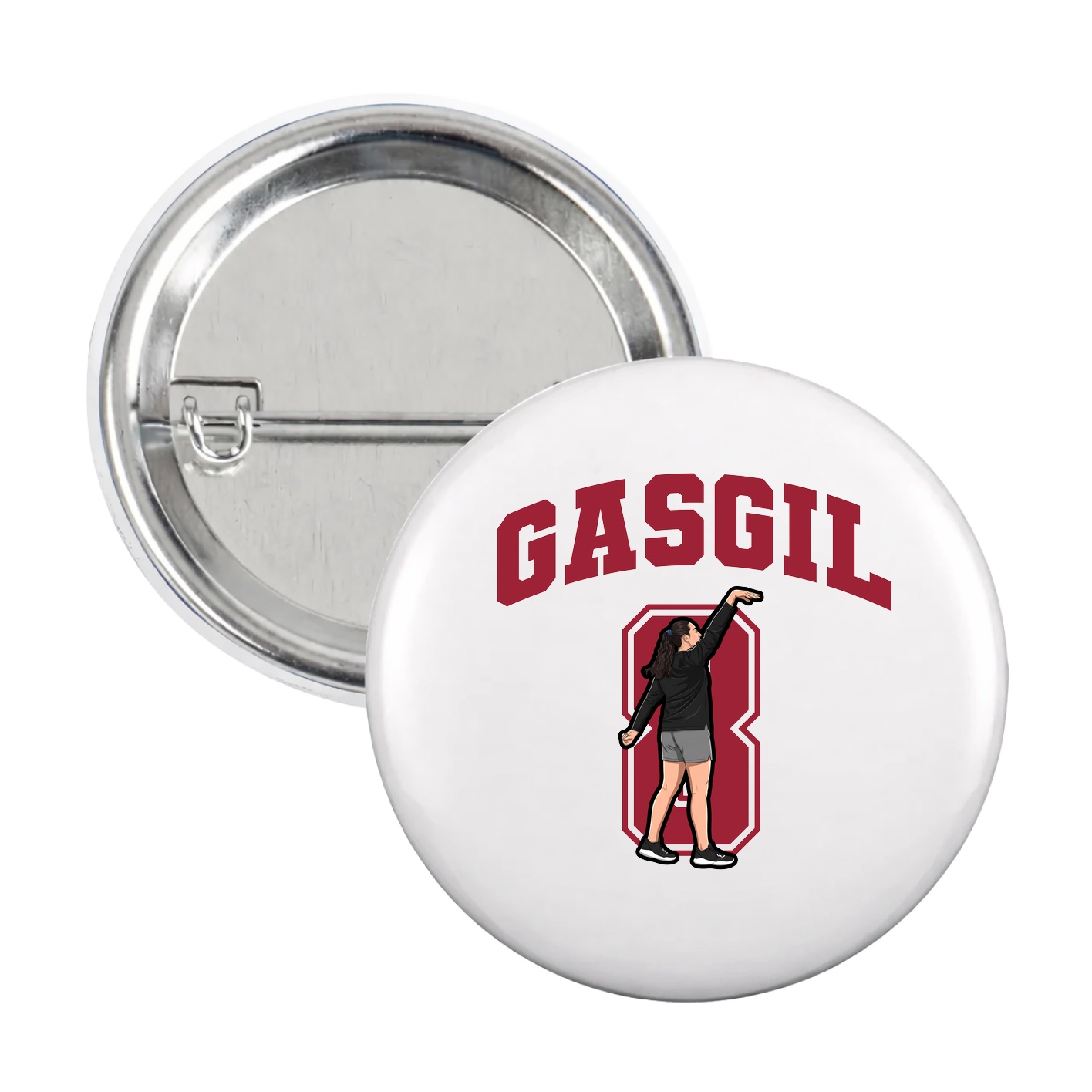 Game Day Button — Number in White