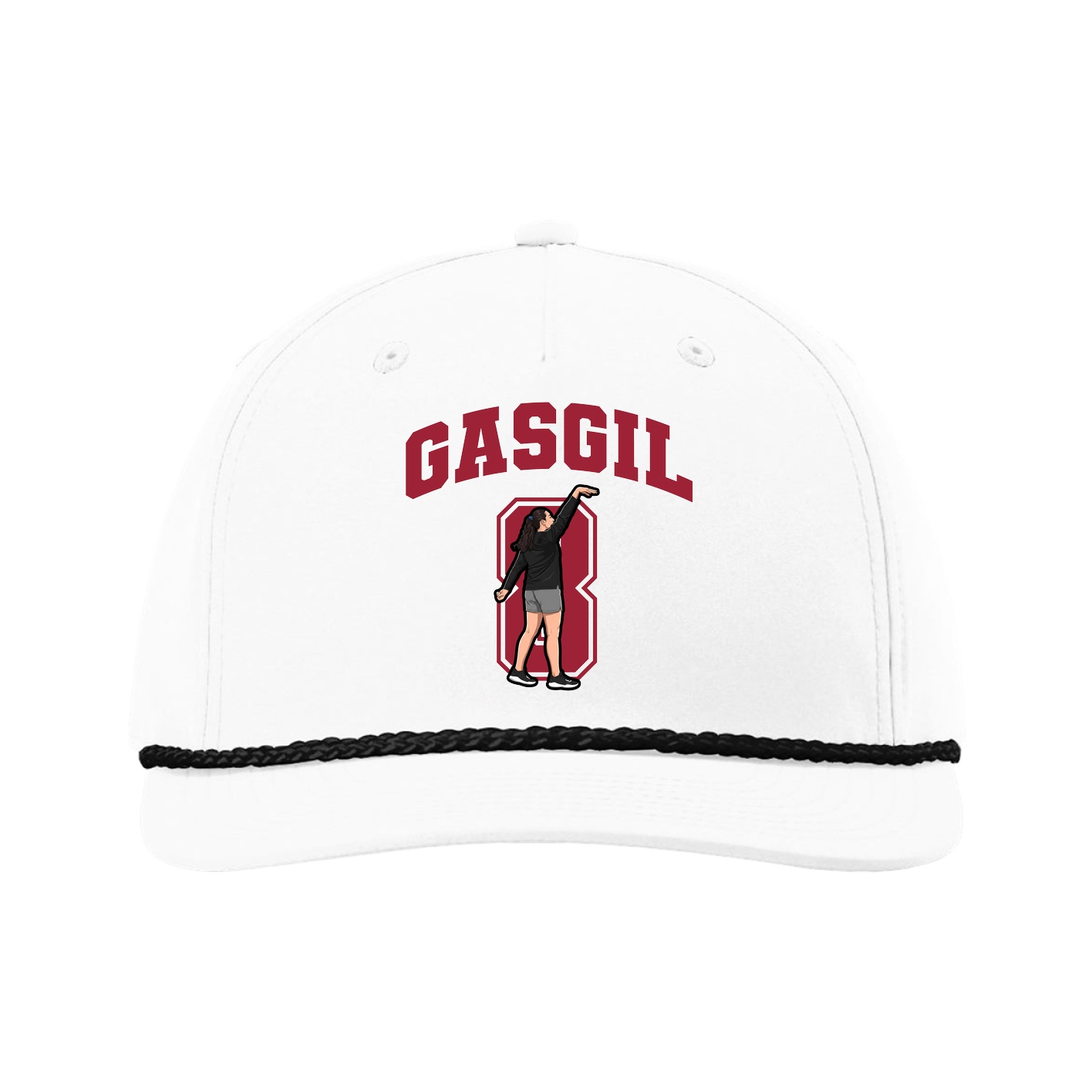 Five-Panel Classic Rope Cap — Number in White