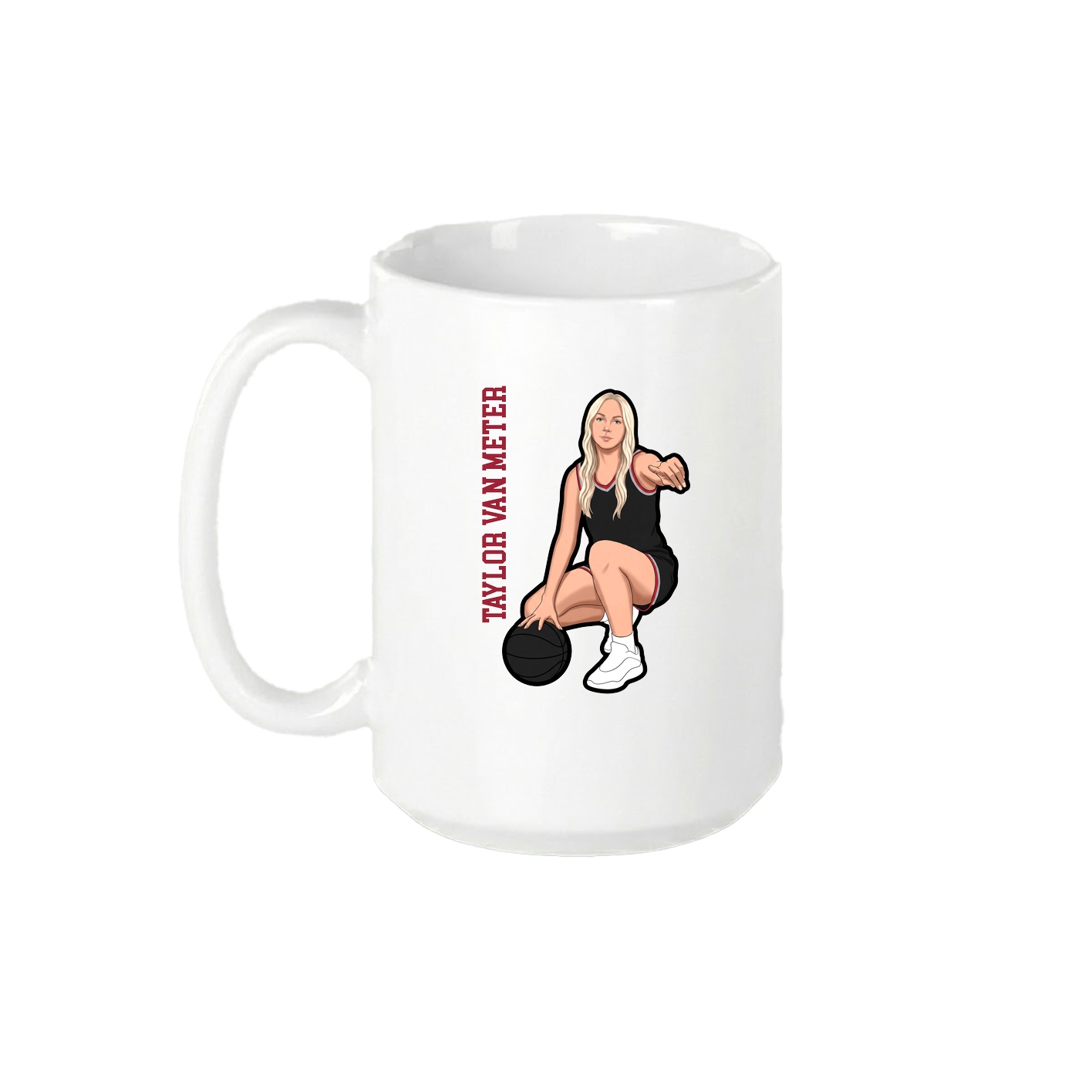15oz Coffee Mug — Name Vertical in White