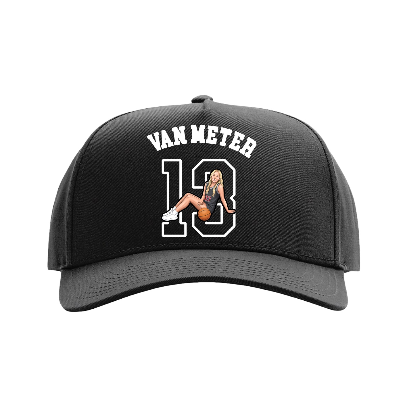 Full Fabric Five-Panel Champ Cap — Shirsey Arch in Black