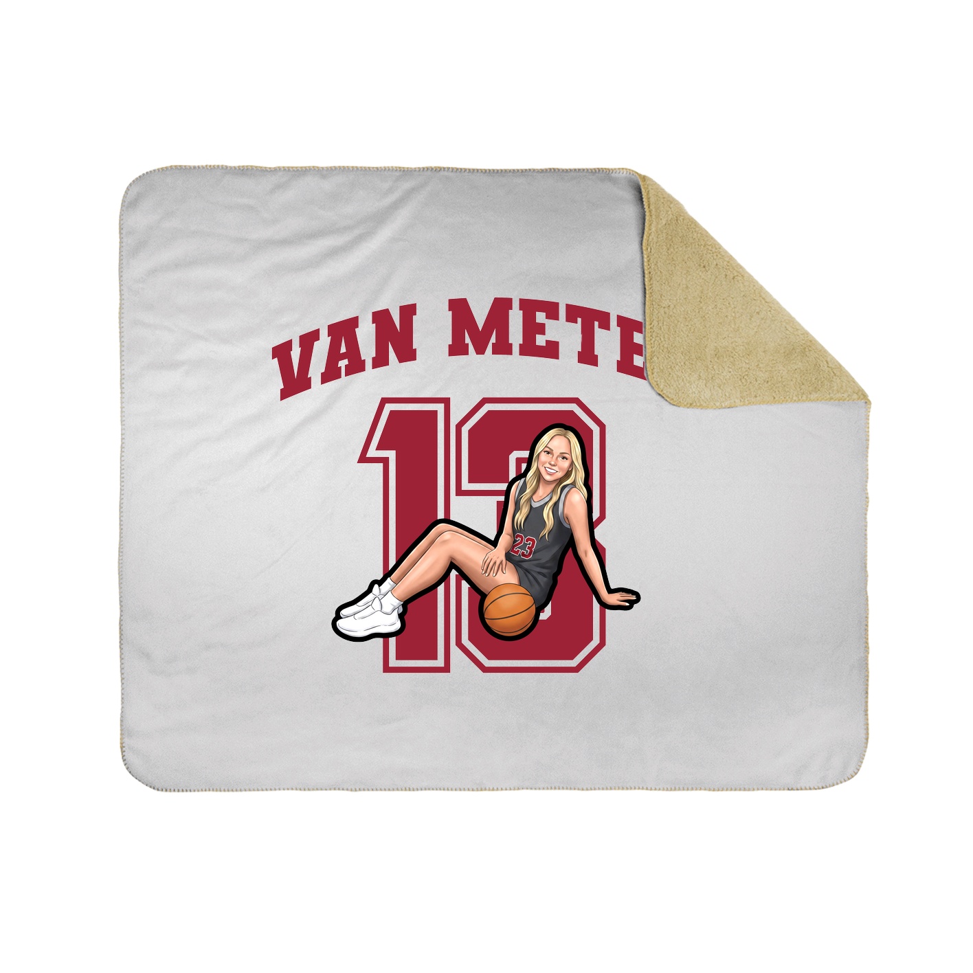 Throw Blanket — Number in White