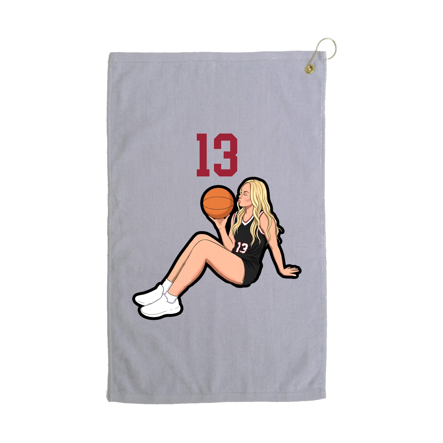 Golf Towel — Number Top in Grey