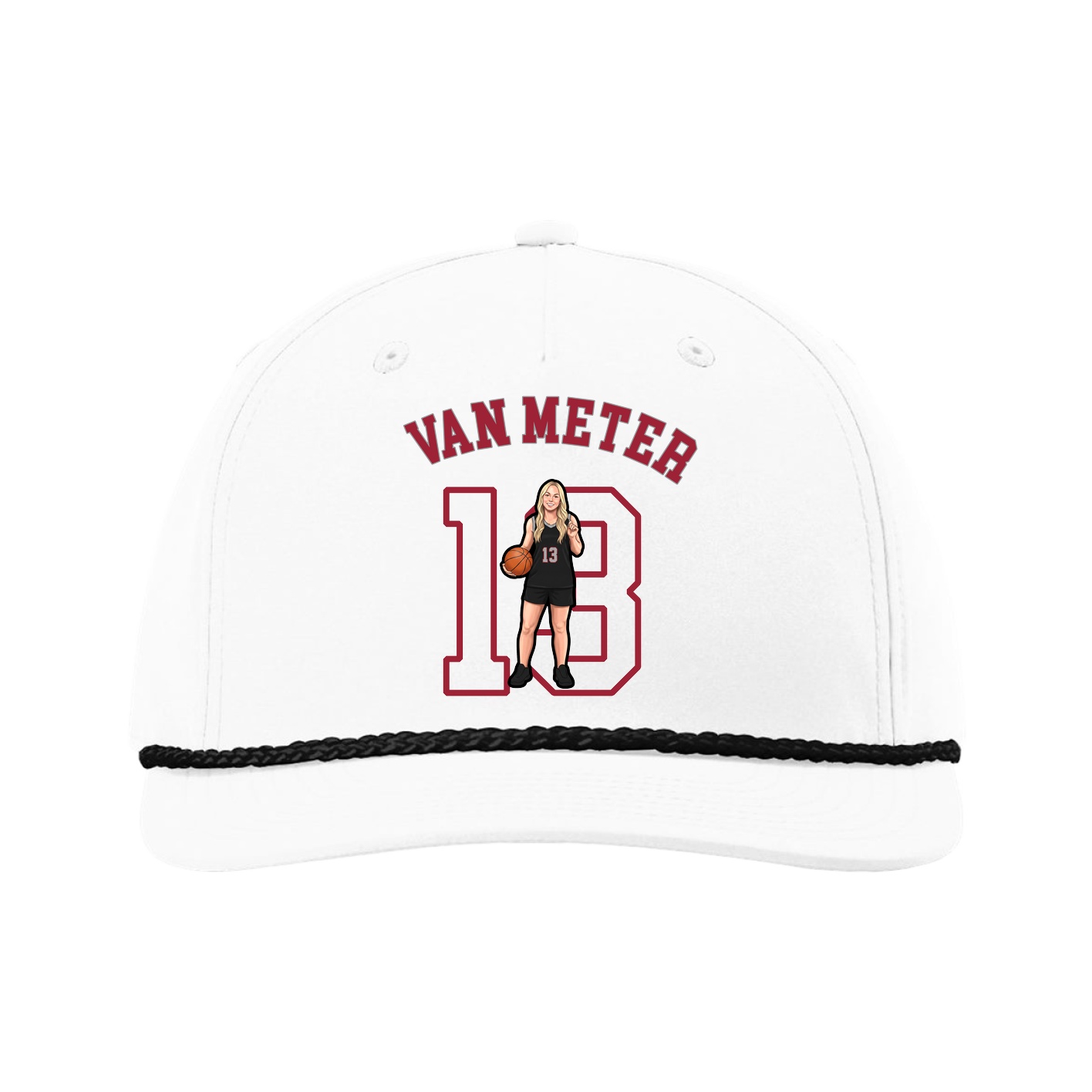 Five-Panel Classic Rope Cap — Shirsey Arch in White
