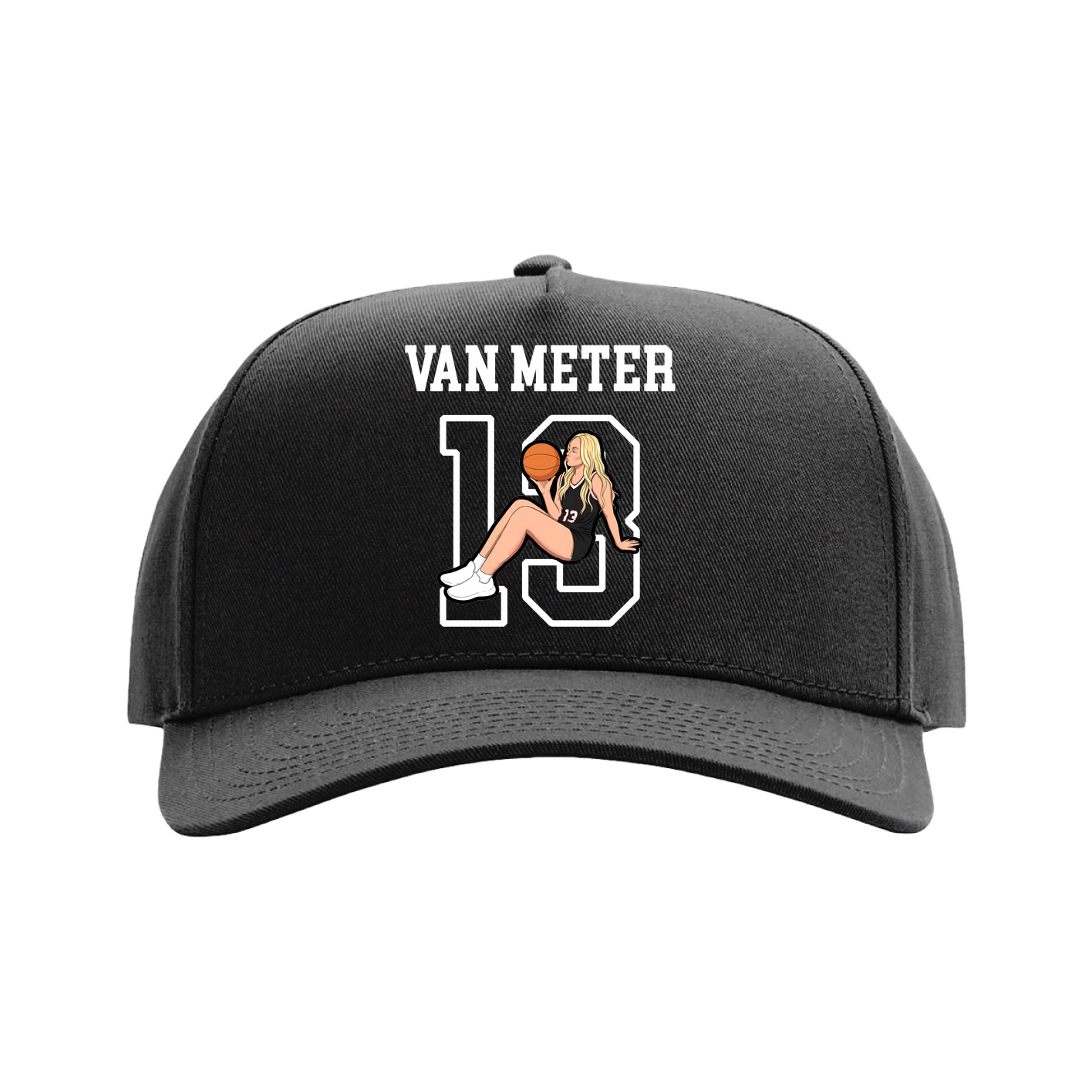 Full Fabric Five-Panel Champ Cap — Shirsey in Black