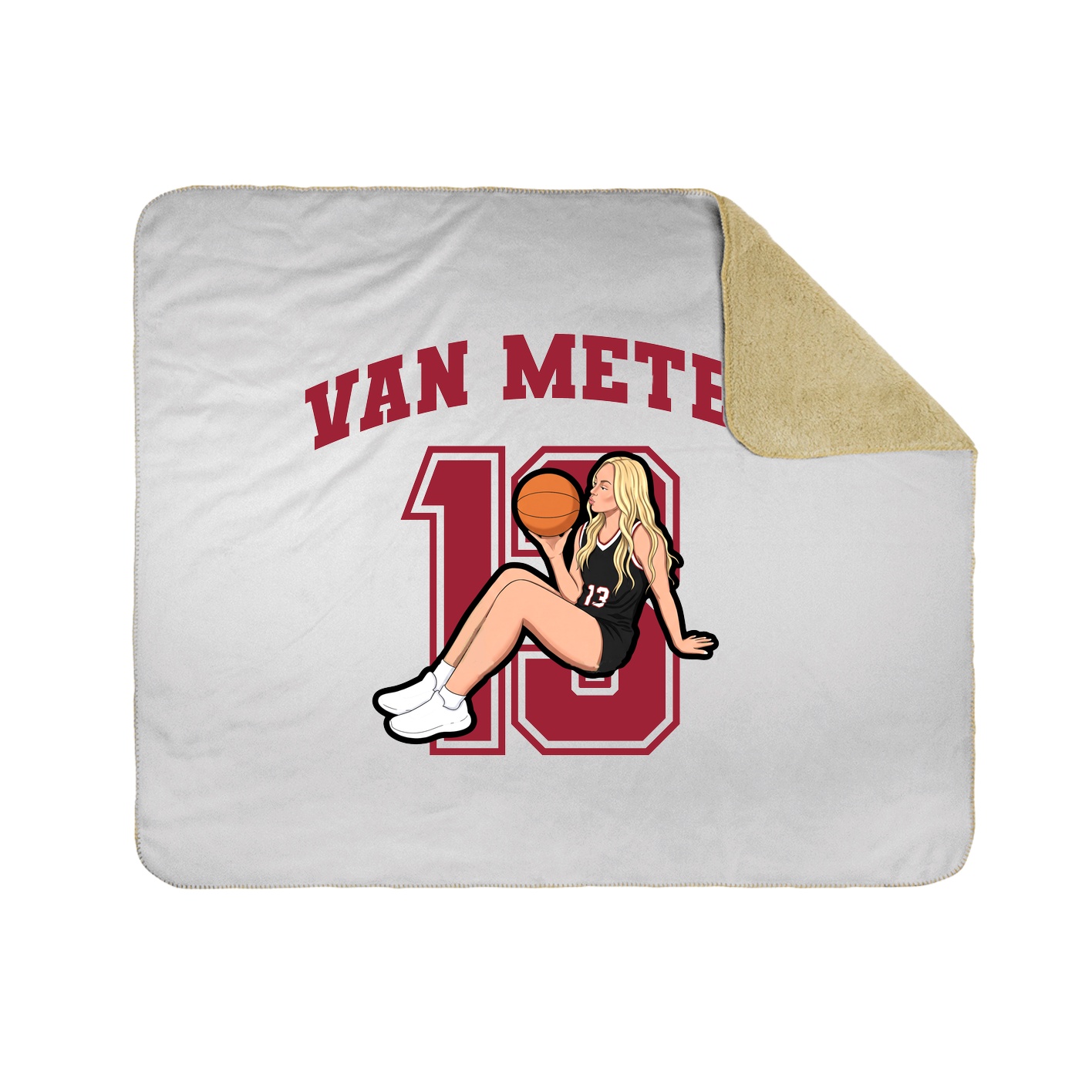 Throw Blanket — Number in White
