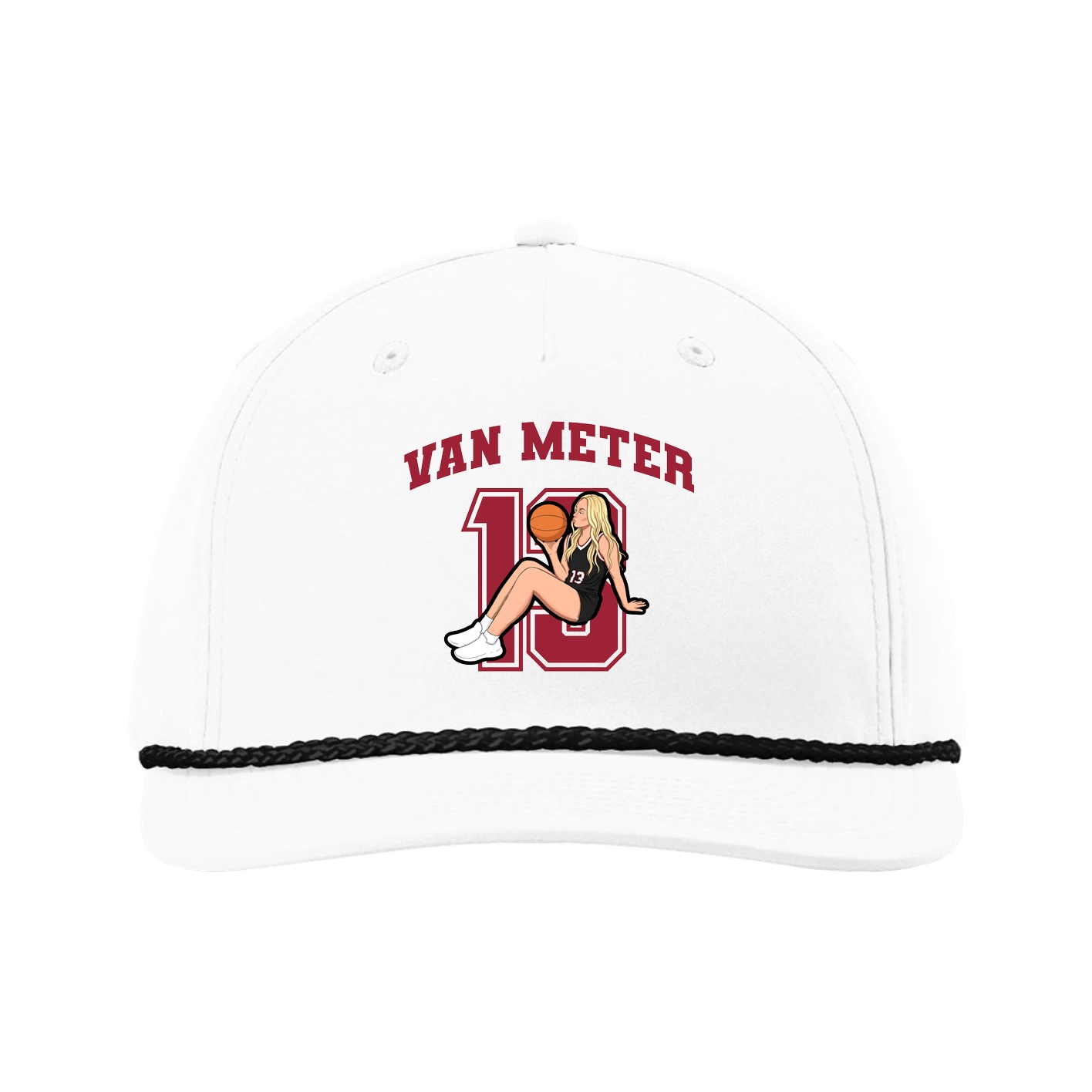Five-Panel Classic Rope Cap — Number in White