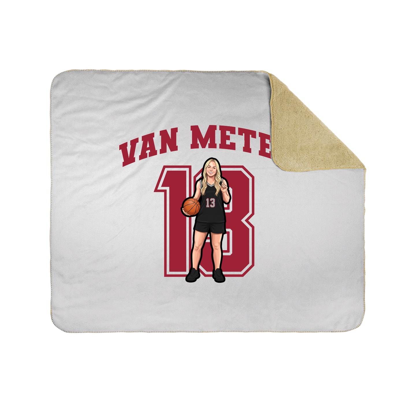 Throw Blanket — Number in White