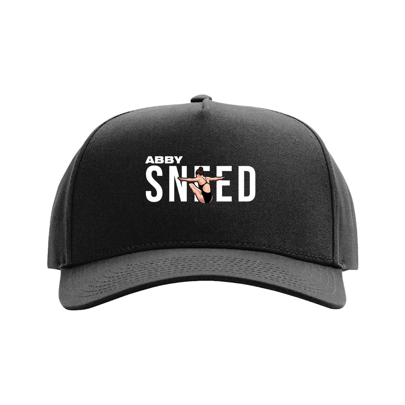 Full Fabric Five-Panel Champ Cap — Player Name in Black