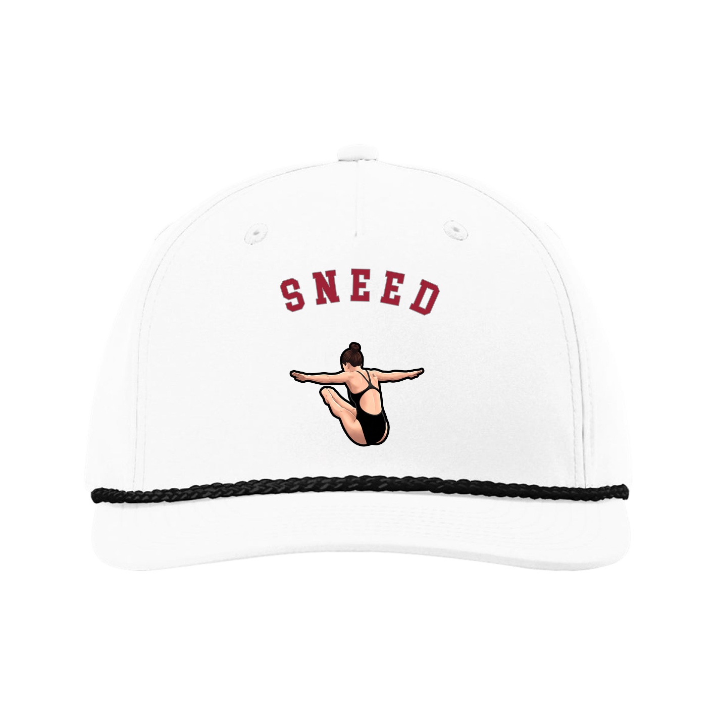 Five-Panel Classic Rope Cap — Shirsey Arch in White