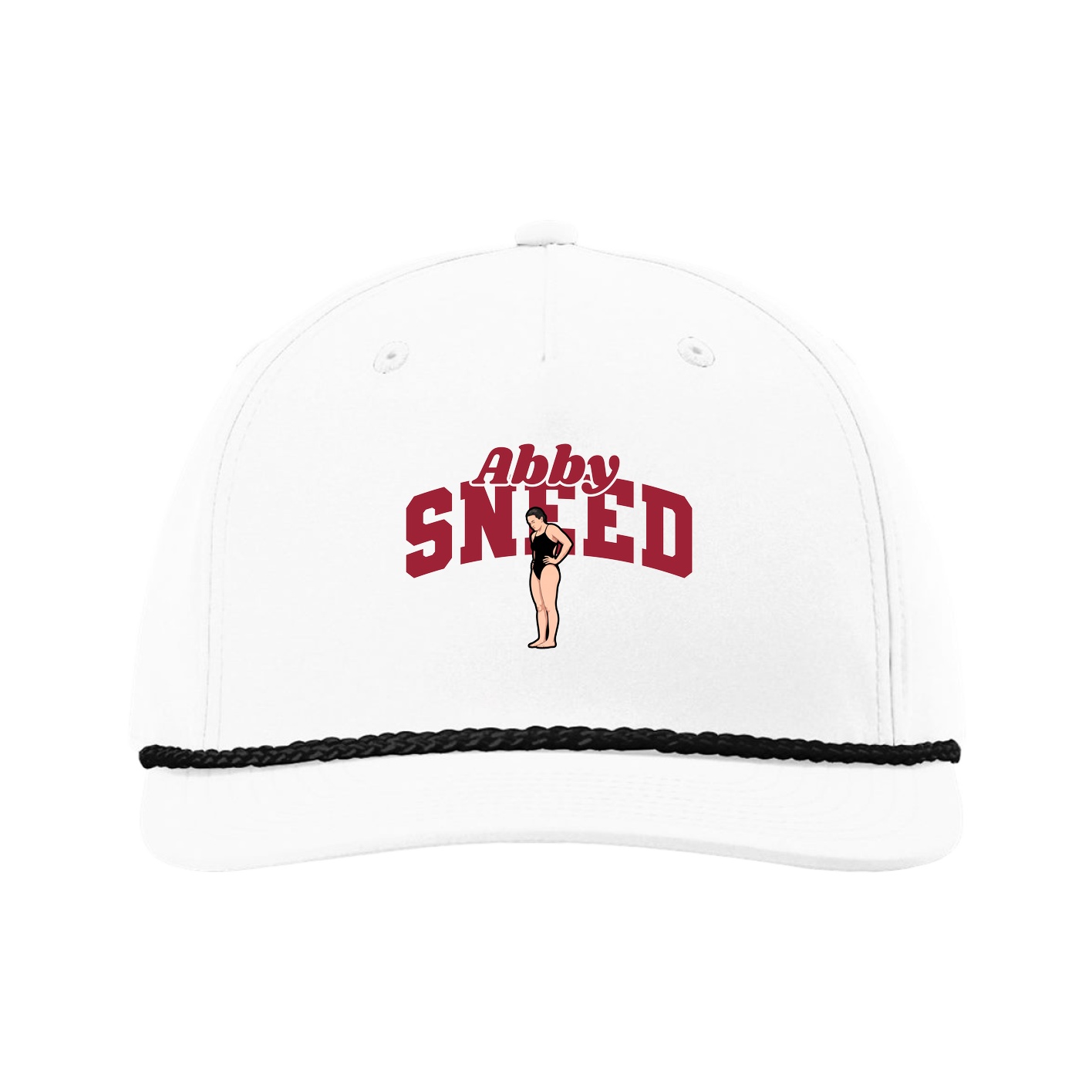 Five-Panel Classic Rope Cap — Signature Arch in White