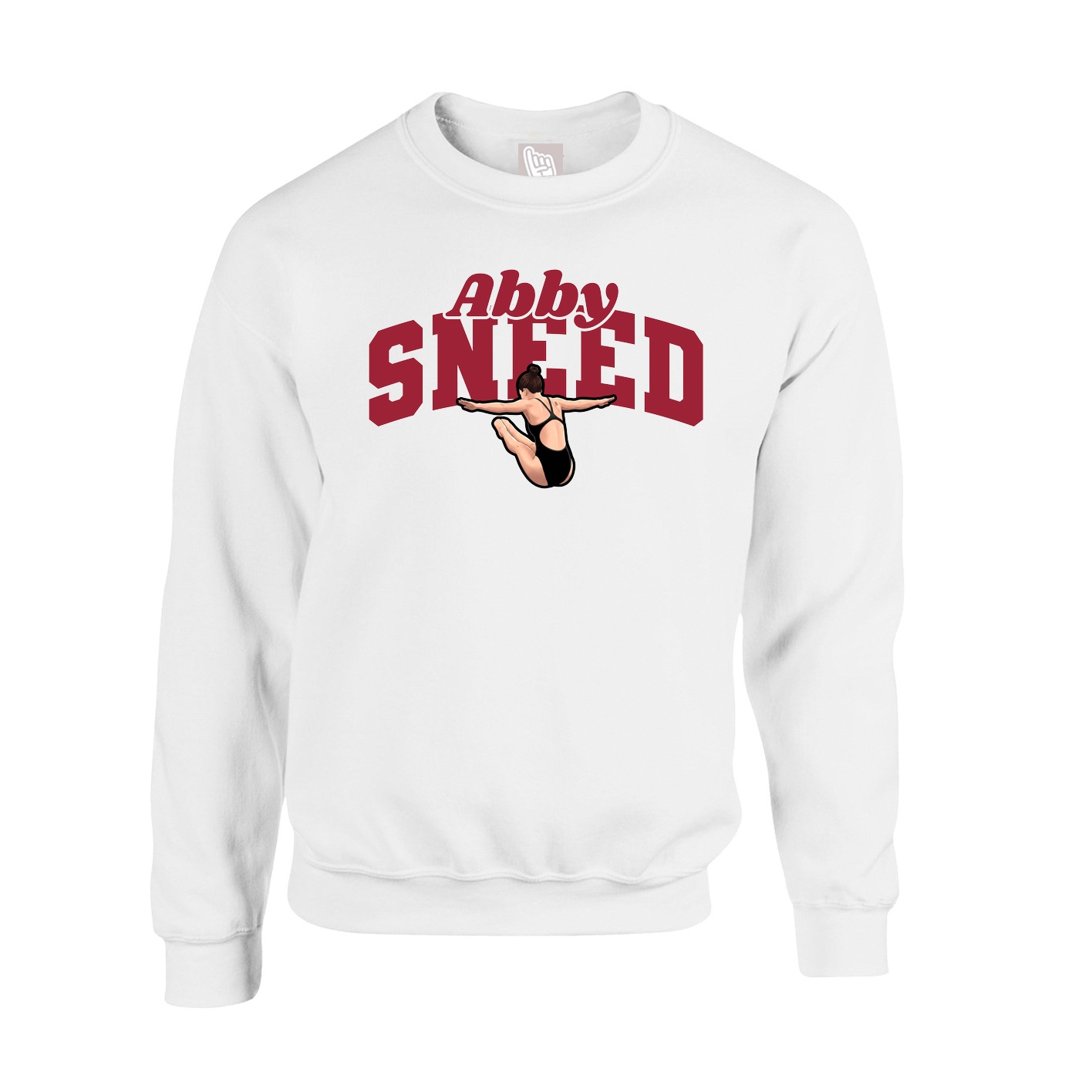 Fleece Crew — Signature Arch in White