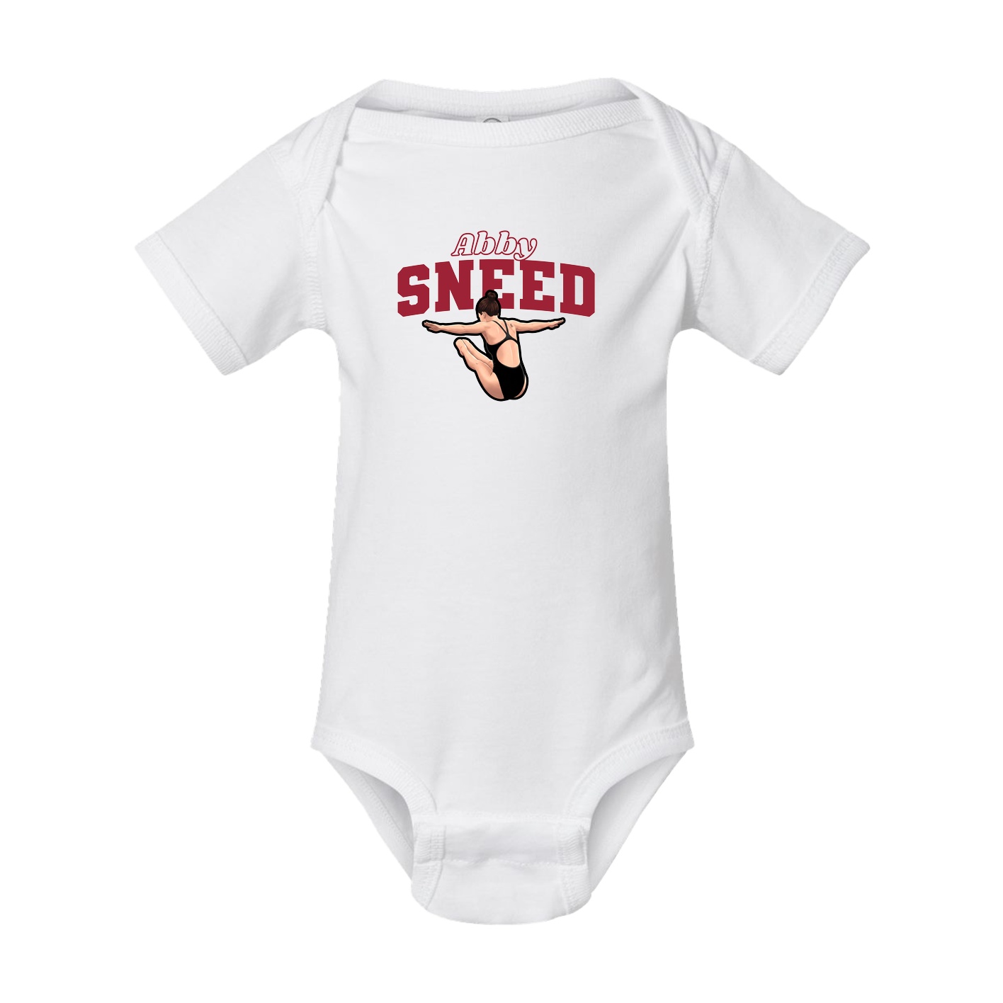 Baby Onesie — Name Arch in White