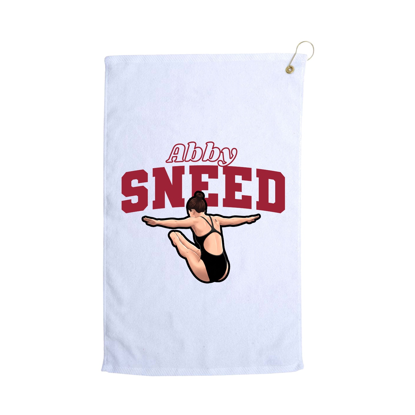 Golf Towel — Name Arch in White