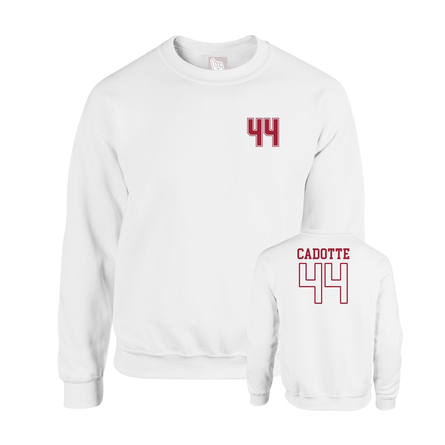 Fleece Crew — Chest Back in White