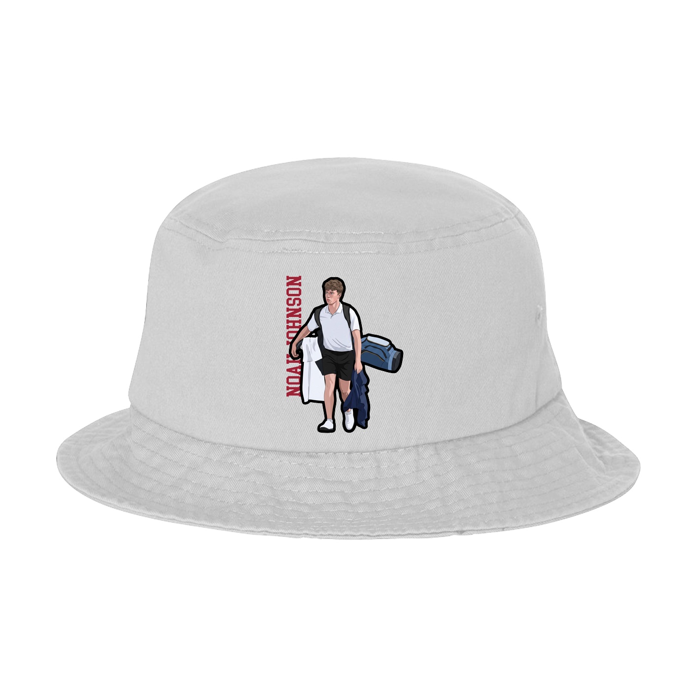 Bucket Cap — Name Vertical in White