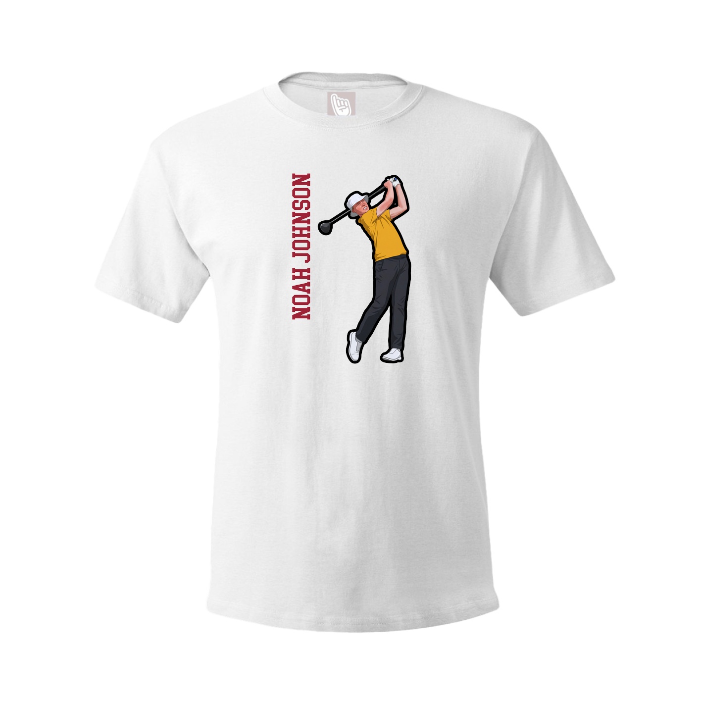 Tee — Name Vertical in White