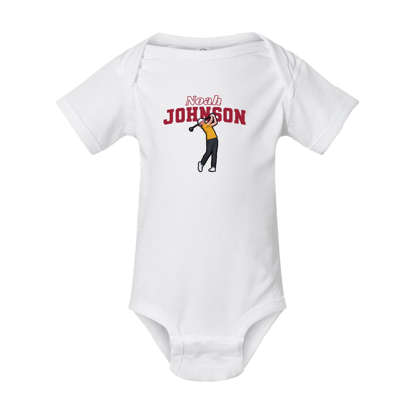 Baby Onesie — Name Arch in White