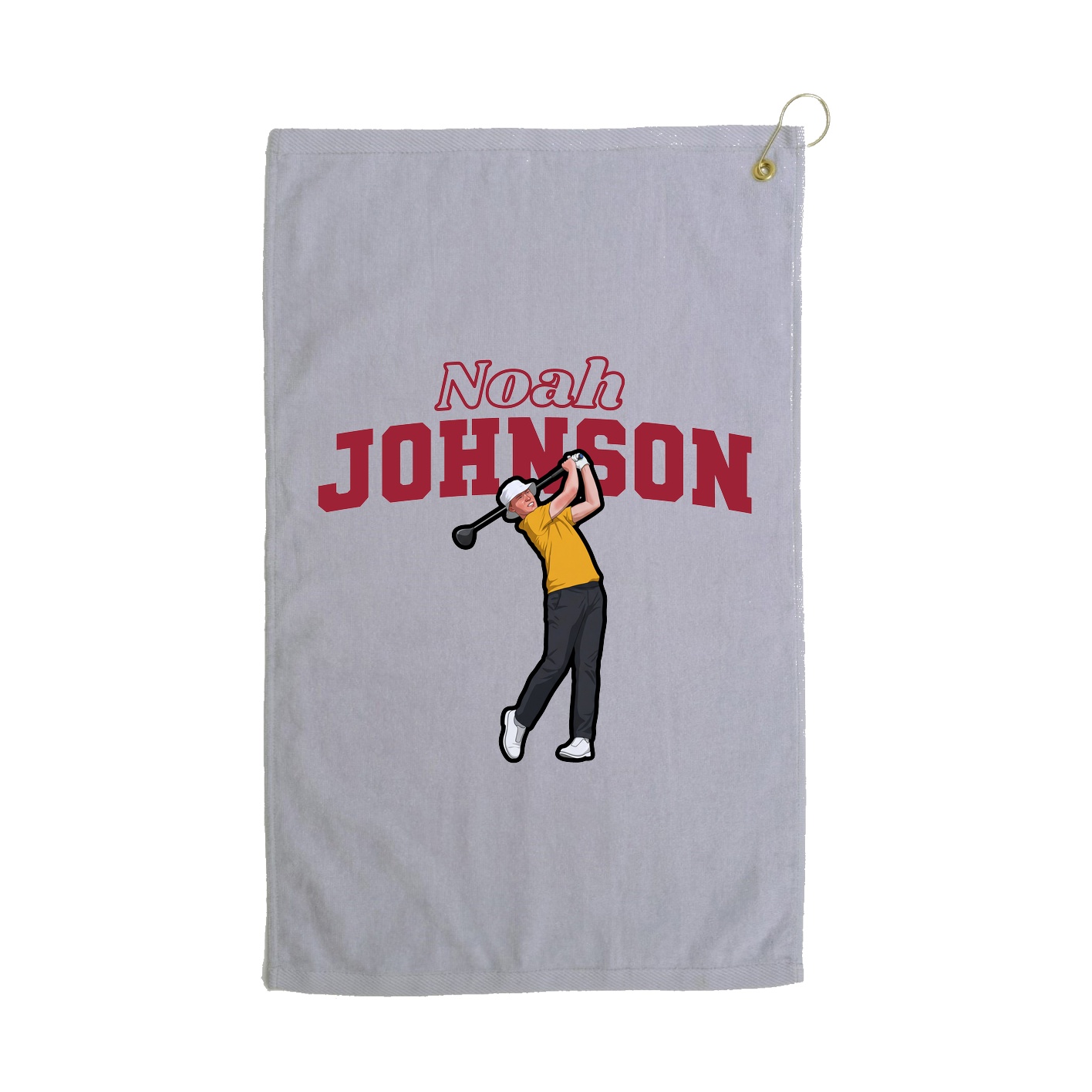 Golf Towel — Name Arch in Grey