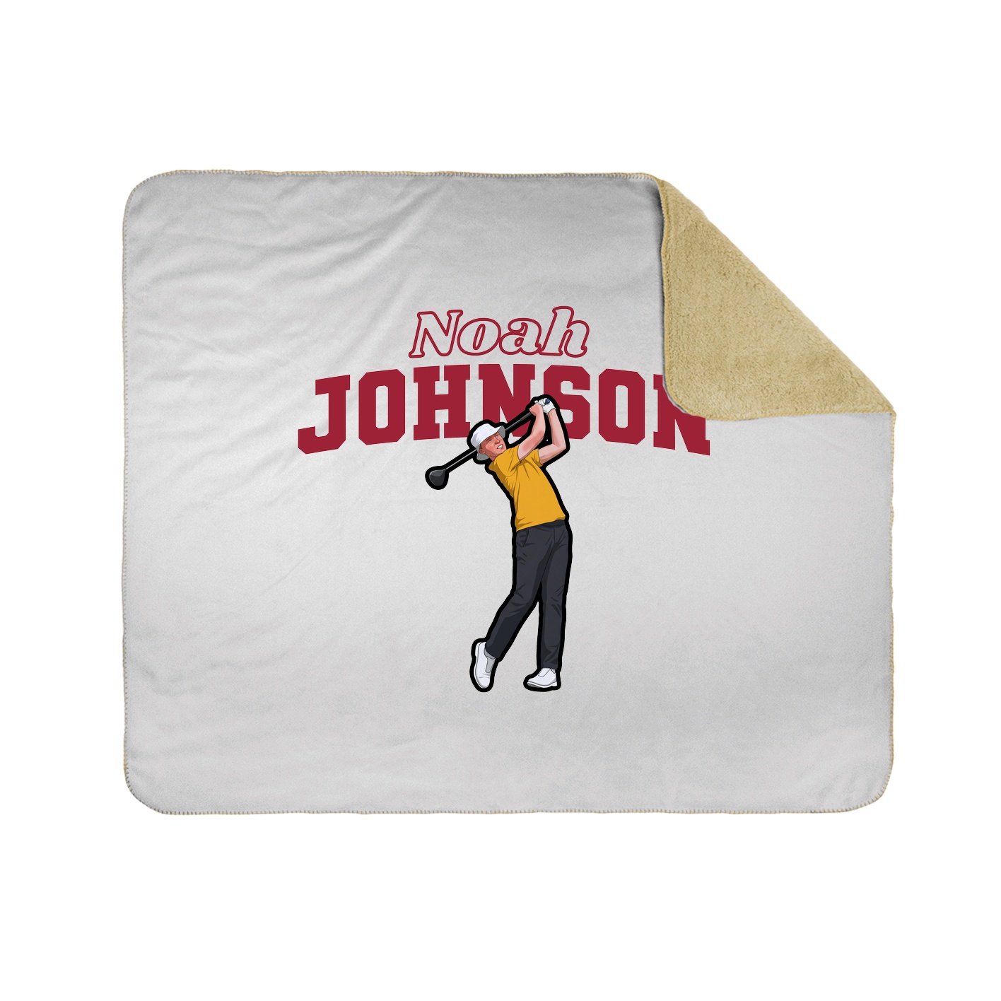 Throw Blanket — Name Arch in White