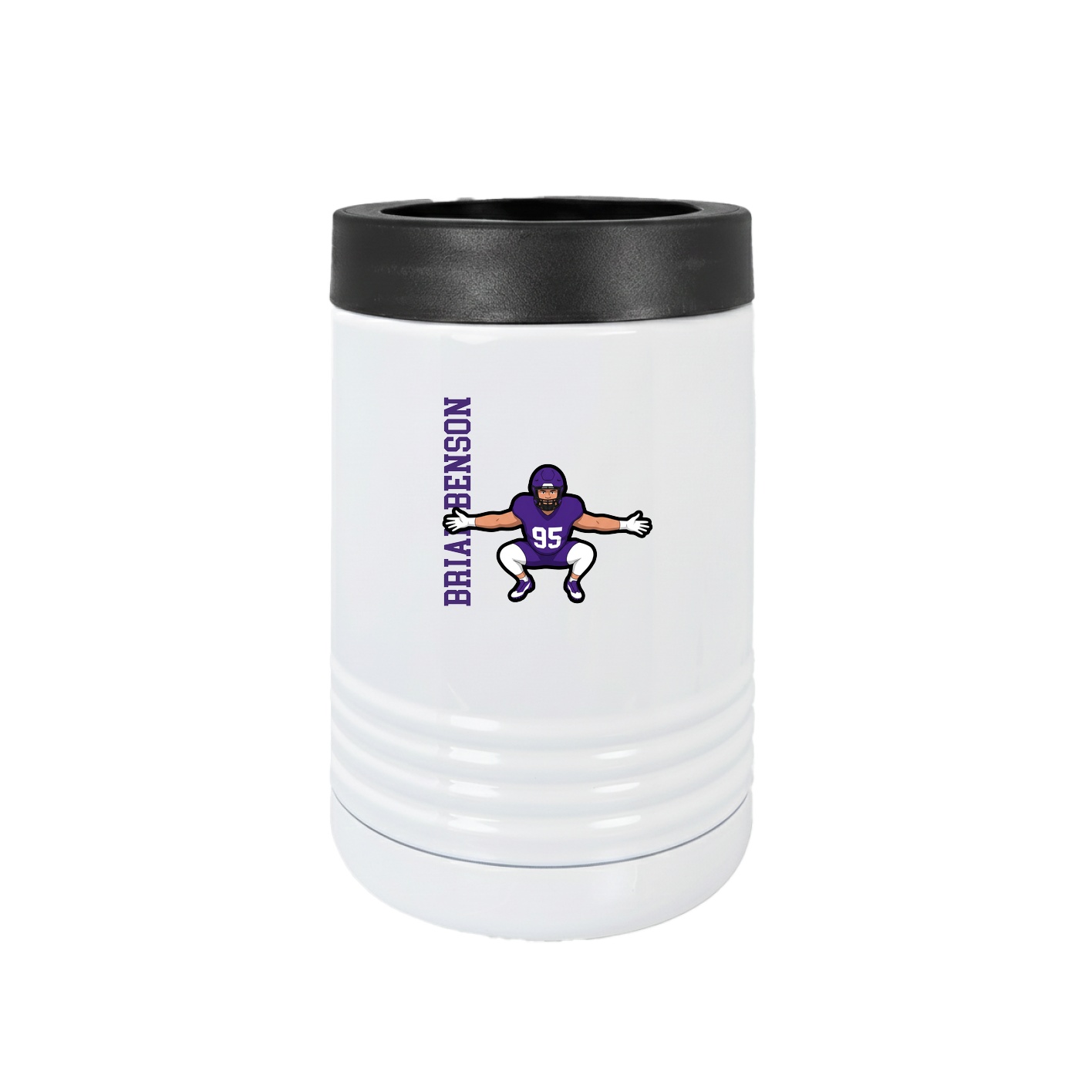 Beverage Holder — Name Vertical in White