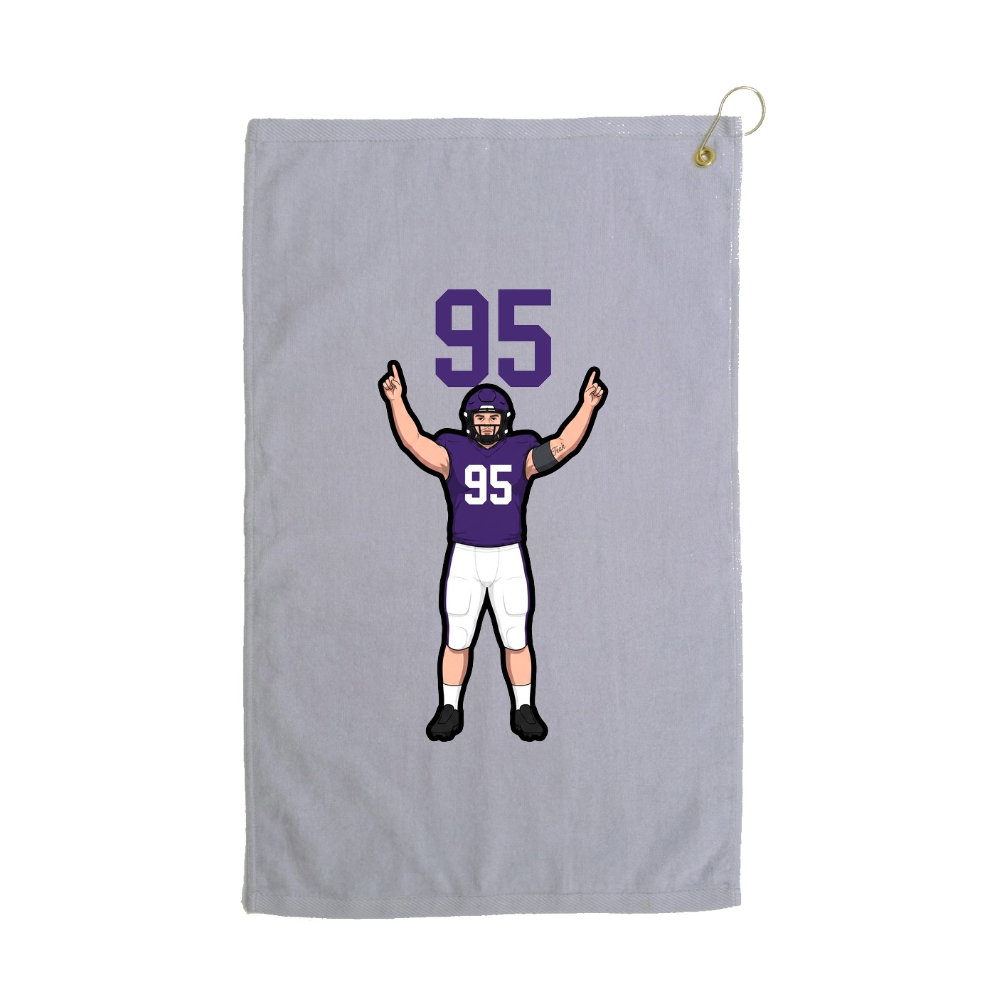 Golf Towel — Number Top in Grey