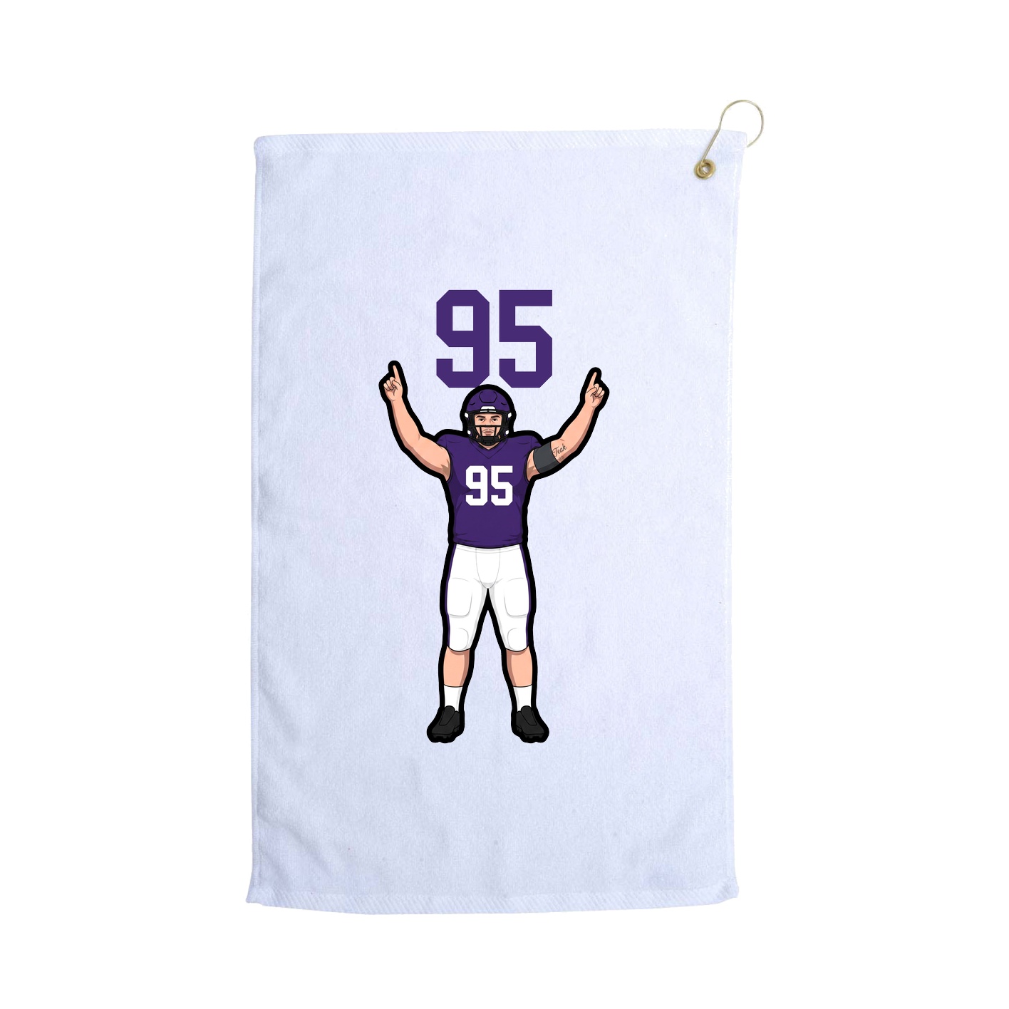 Golf Towel — Number Top in White