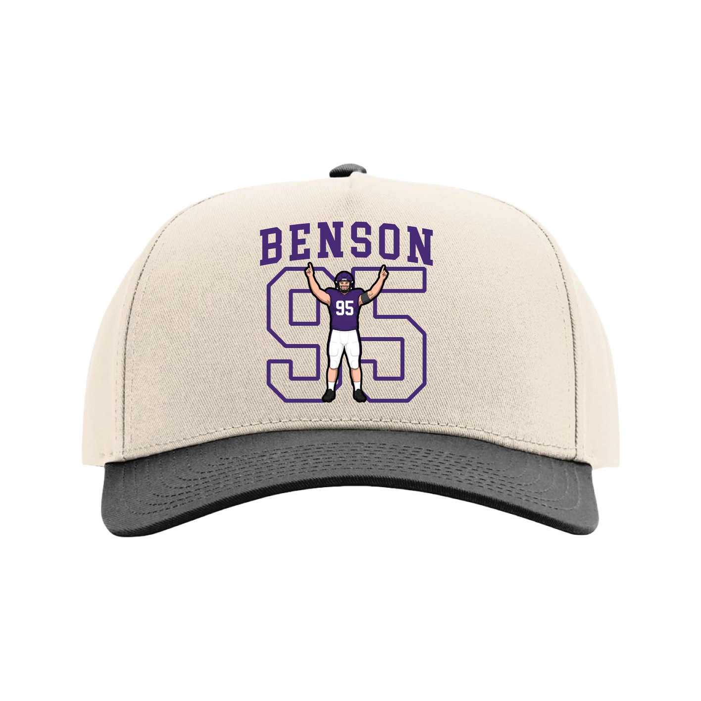 Full Fabric Five-Panel Champ Cap — Shirsey in Cream/Black