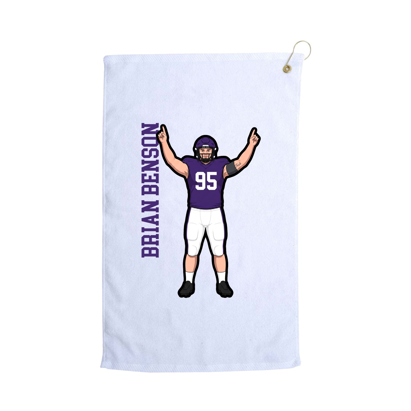 Golf Towel — Name Vertical in White