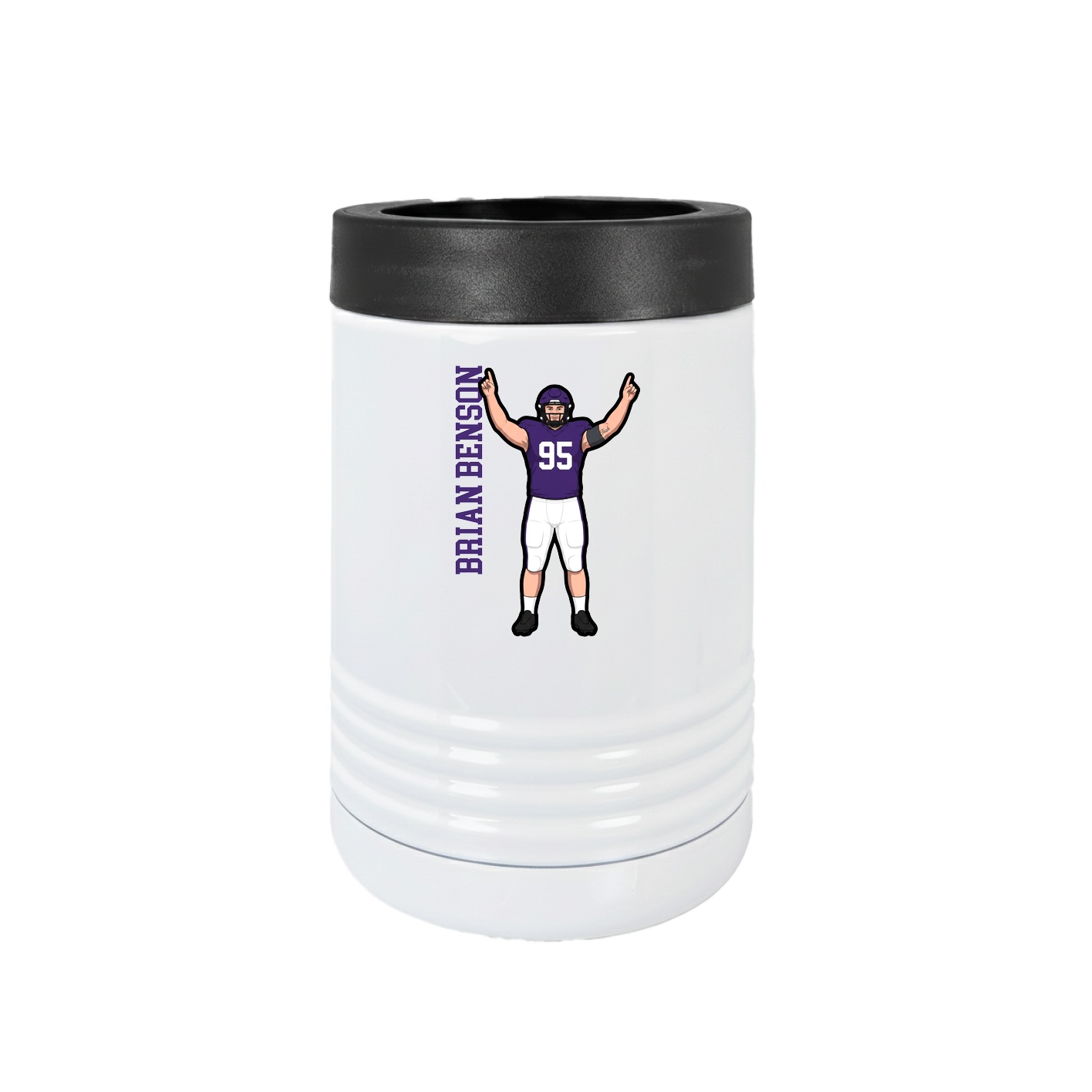 Beverage Holder — Name Vertical in White