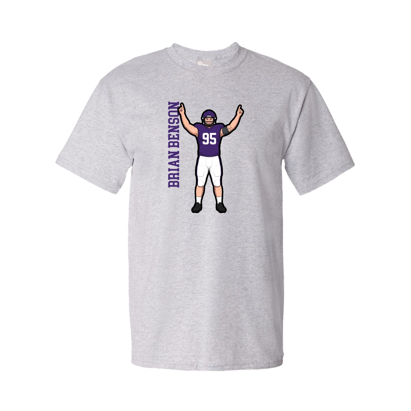 Tee — Name Vertical in Grey