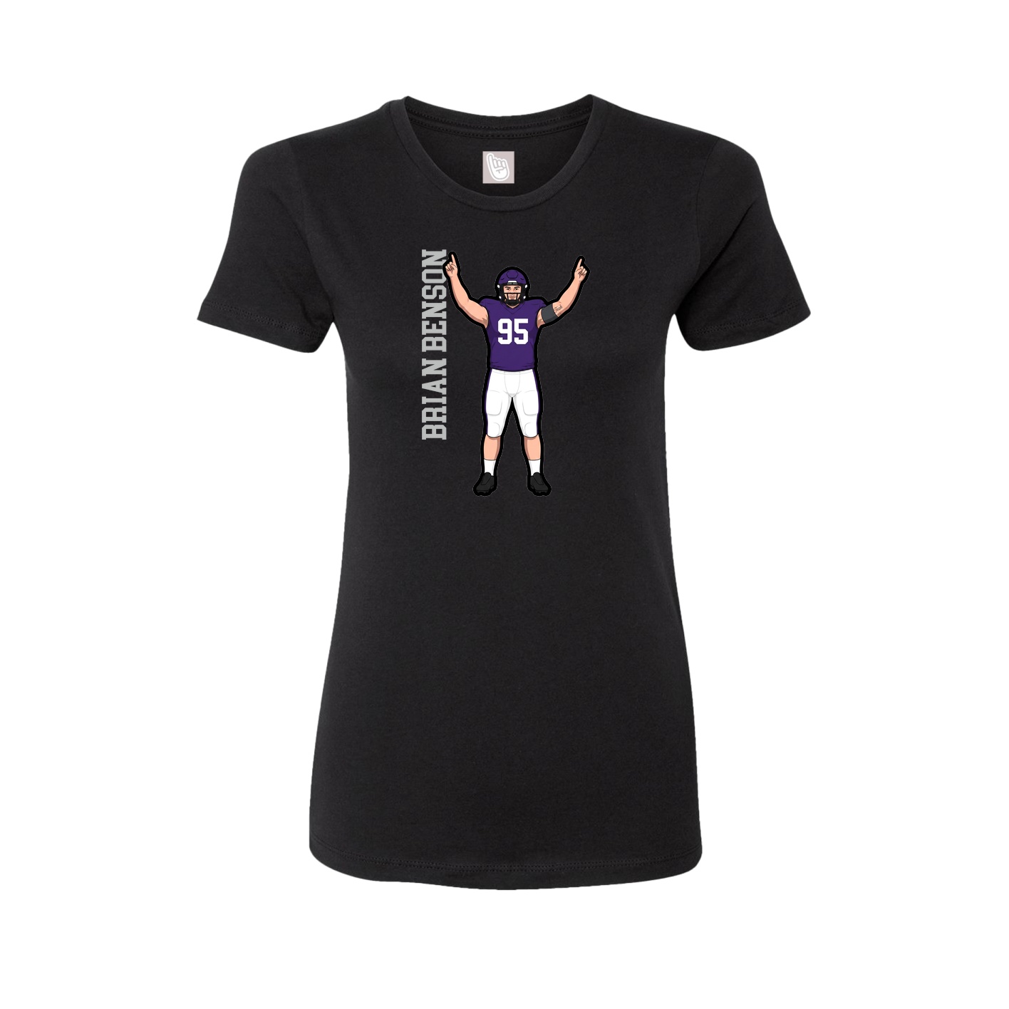 Womens Tee — Name Vertical in Black