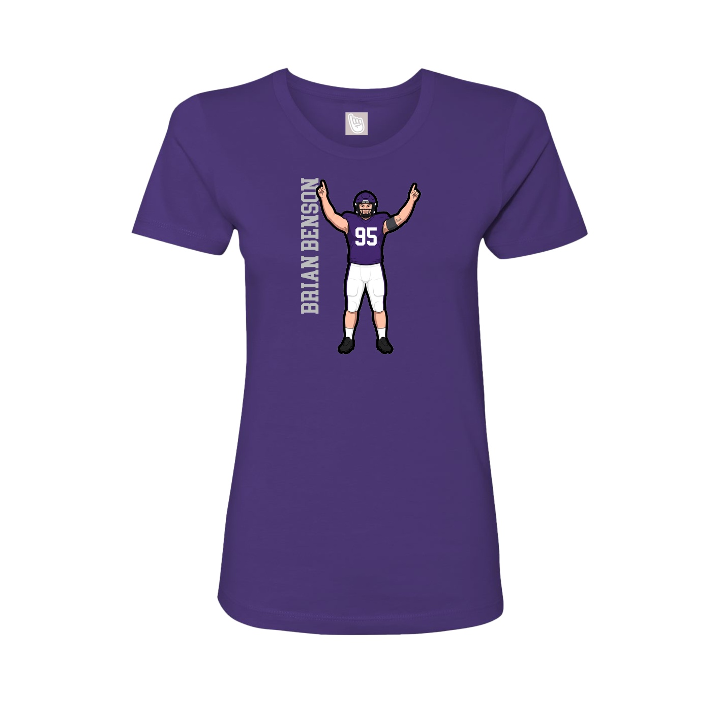 Fitted Women's Tee — Name Vertical in Purple