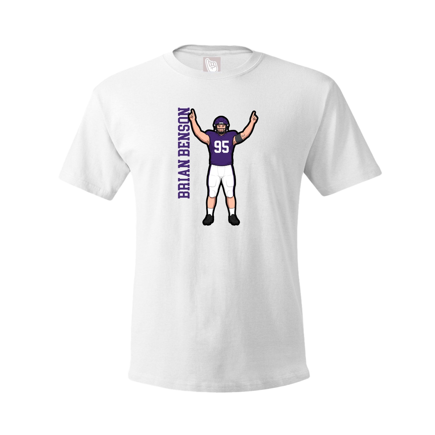 Youth Tee — Name Vertical in White