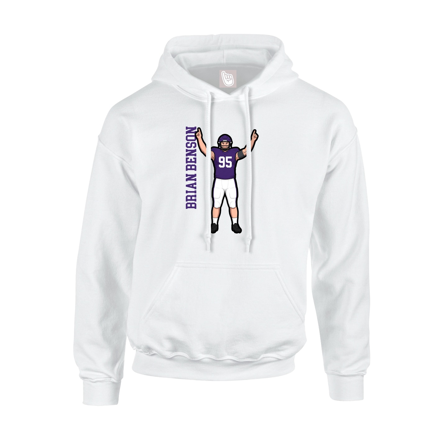 Hoodie — Name Vertical in White