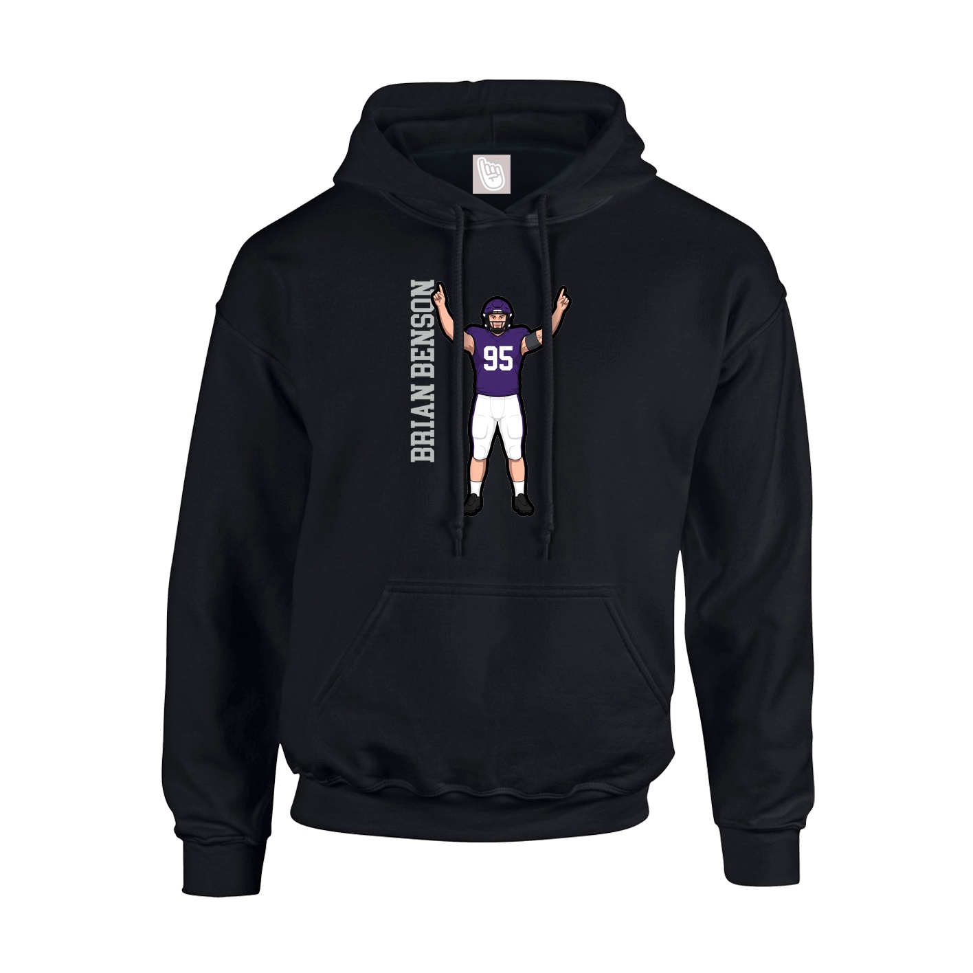 Youth Hoodie — Name Vertical in Black