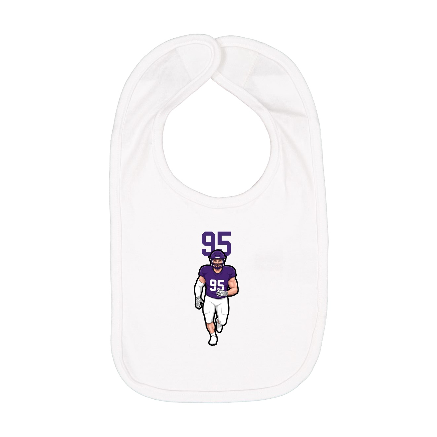 Infant Bib — Number Top in White